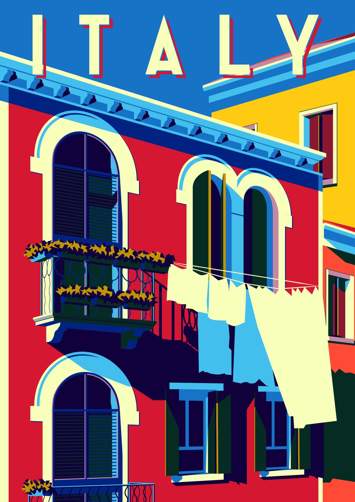Italië Poster - Klassieke Reisstijl