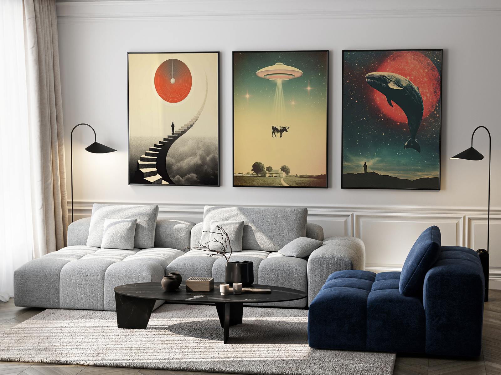 Poster - Surrealistische Ruimtes / Set van 3