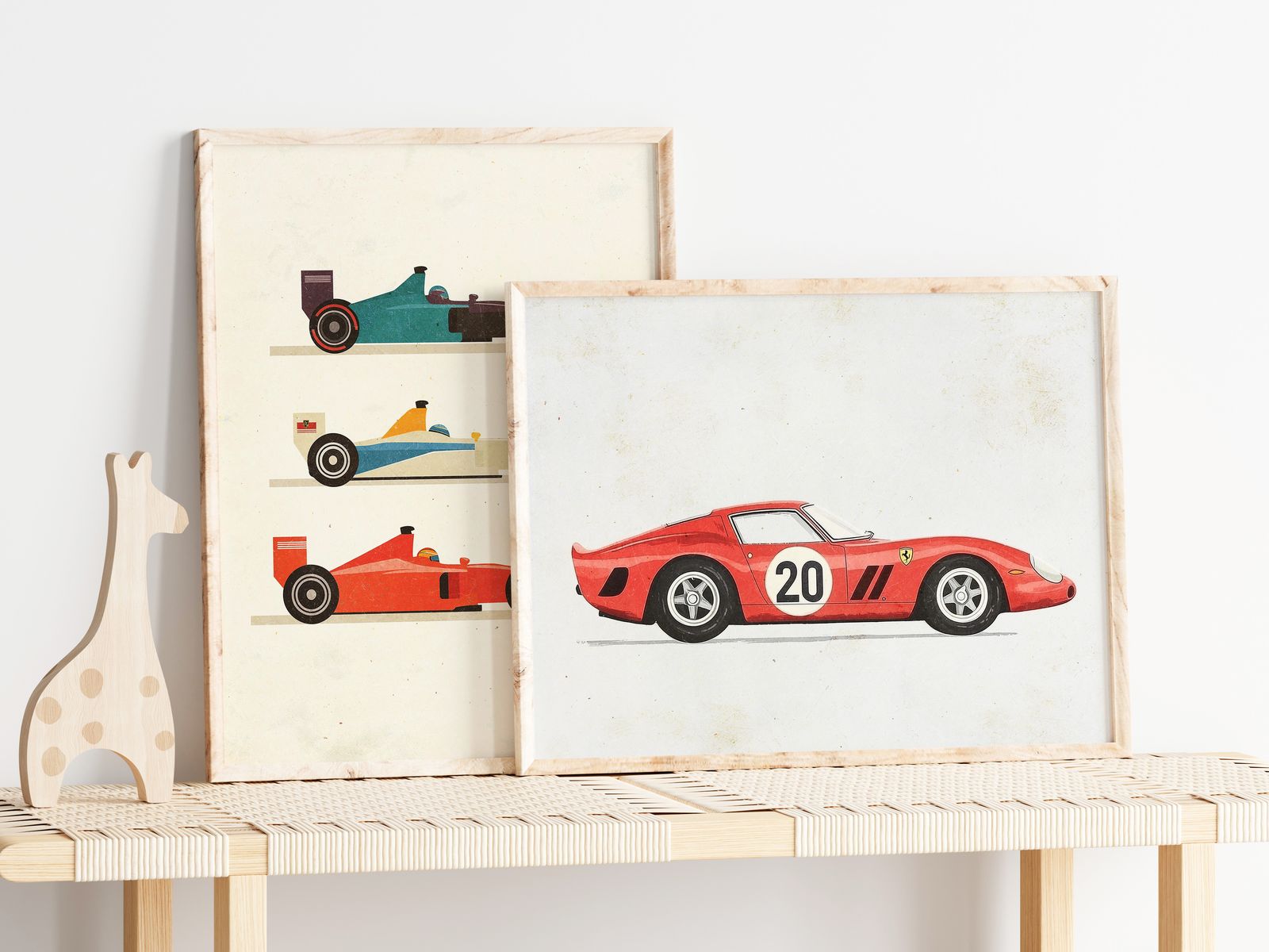 Poster - Klassieke Raceauto's / Set van 2