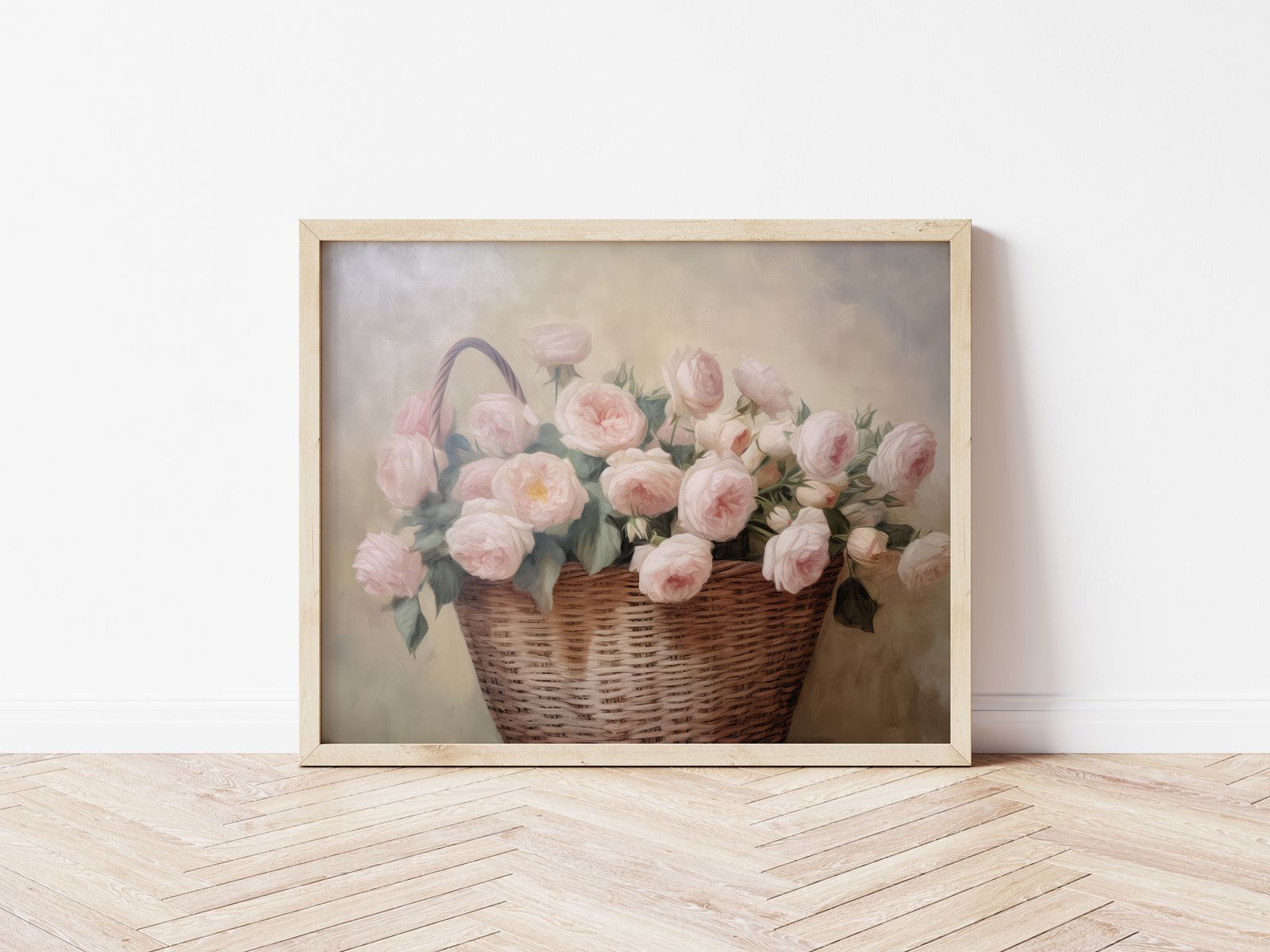 Poster - Mand met roze rozen