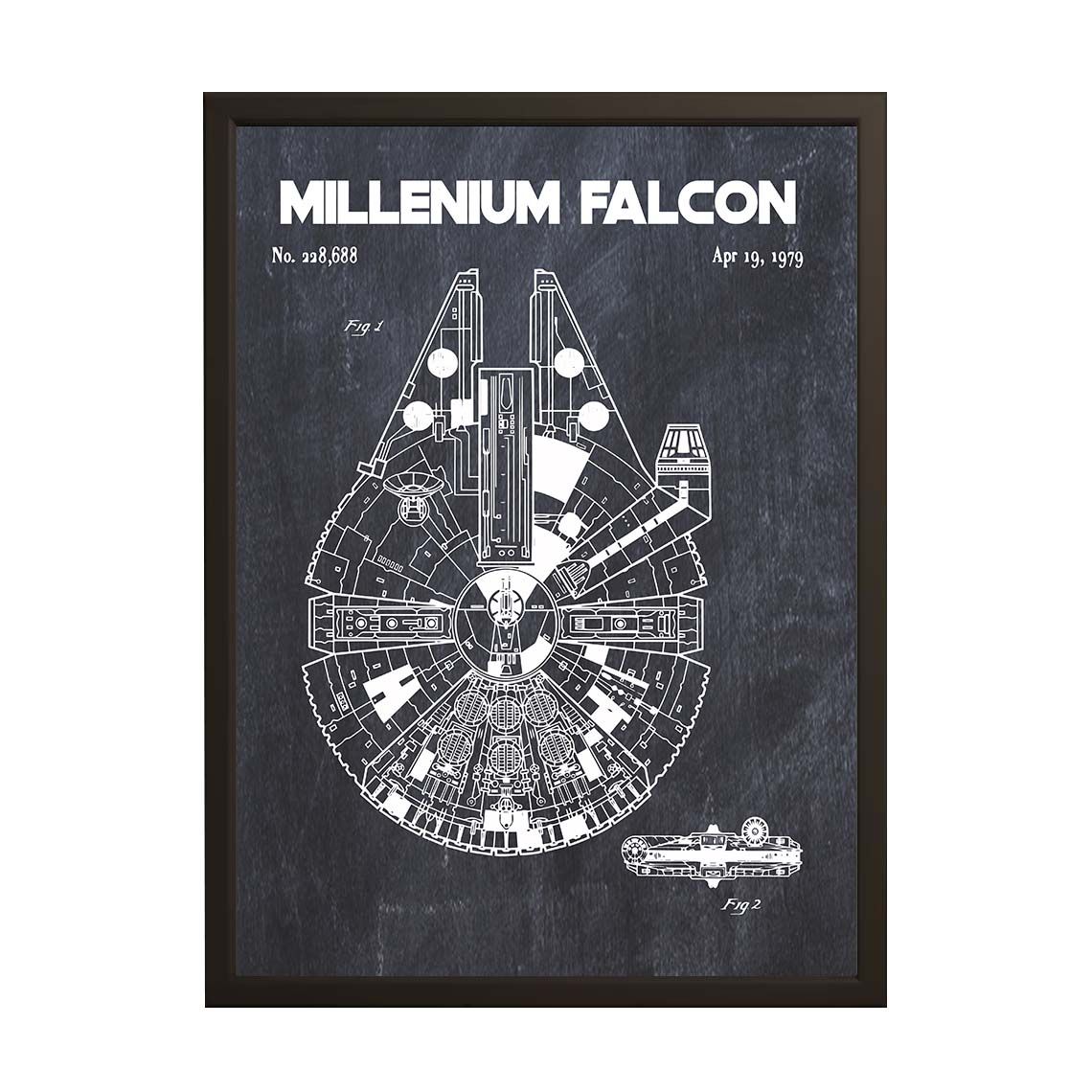 Octrooitekening Poster - Millennium Falcon