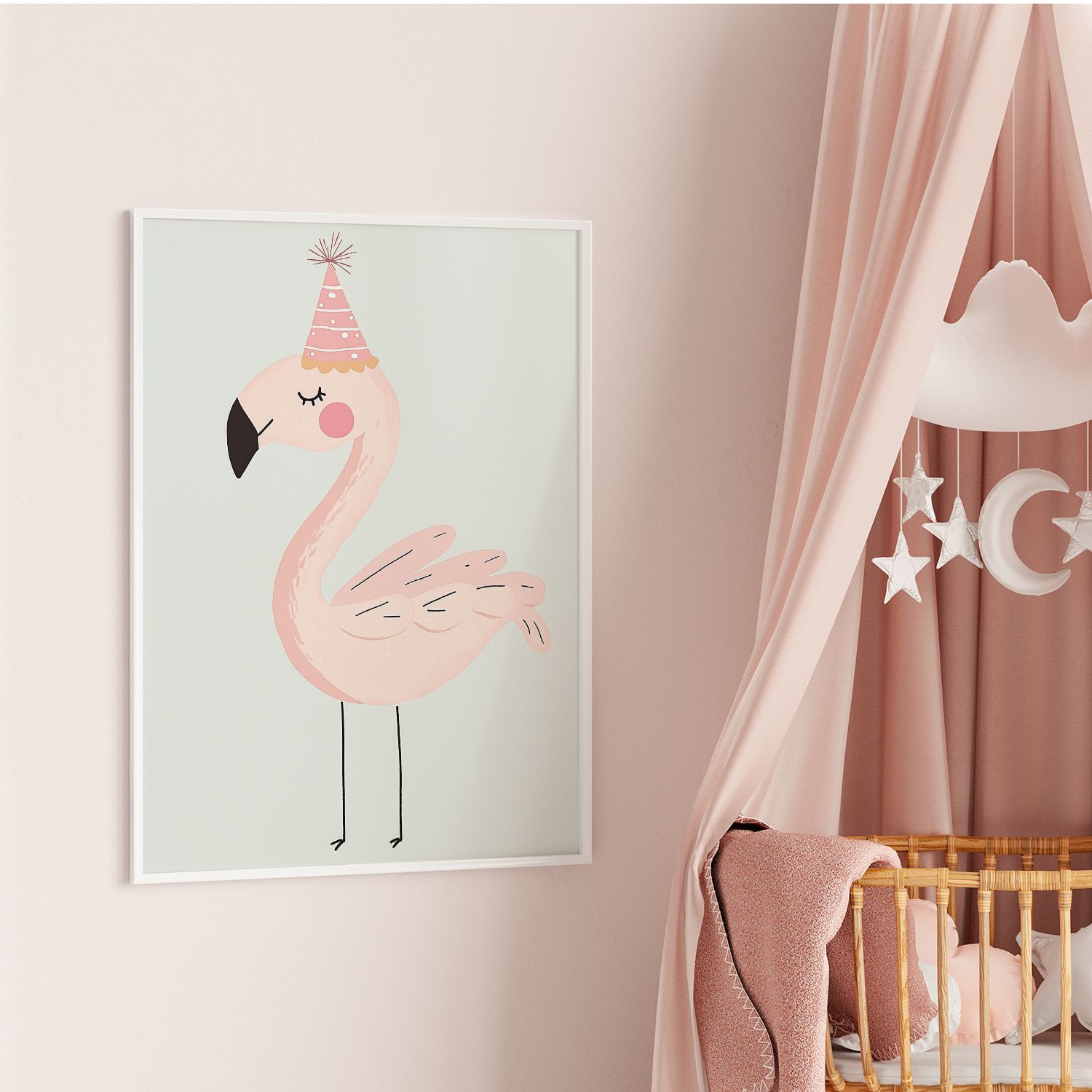 Poster - Flamingo Party Hat
