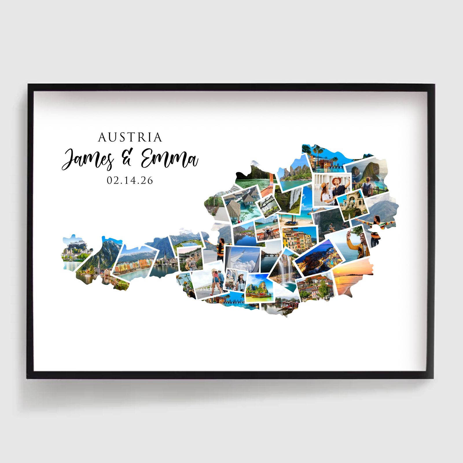 Gepersonaliseerde Poster - Vakantiebestemming Fotocollage - Oostenrijk