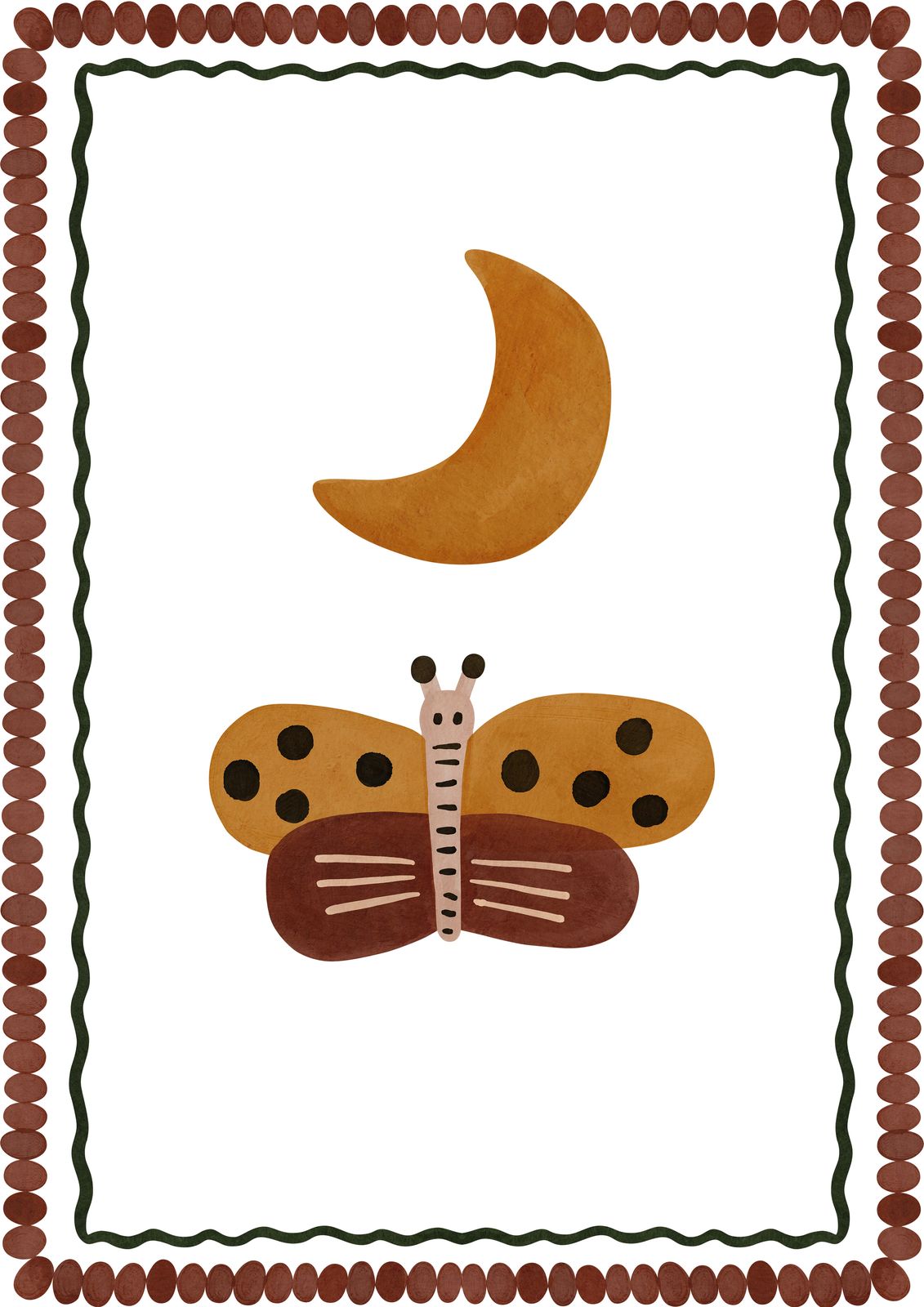 Poster - Maan en Vlinder