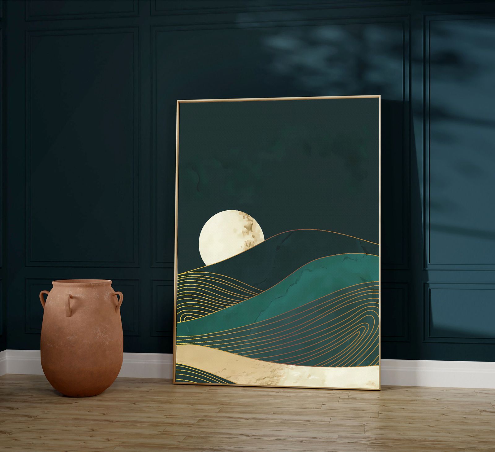 Abstract Maanlicht Landschap Poster