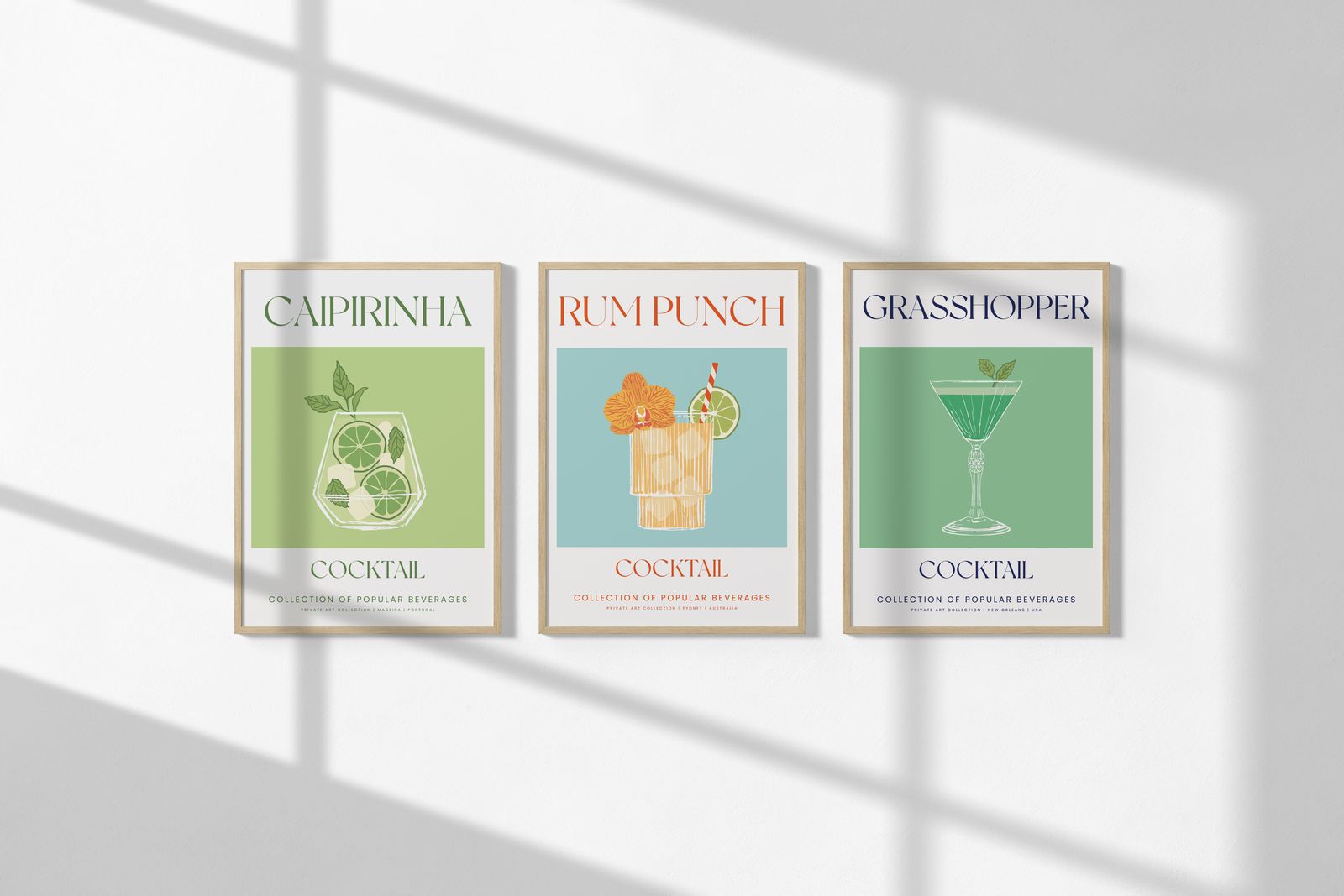 Poster - Cocktailcollectie / Set van 3