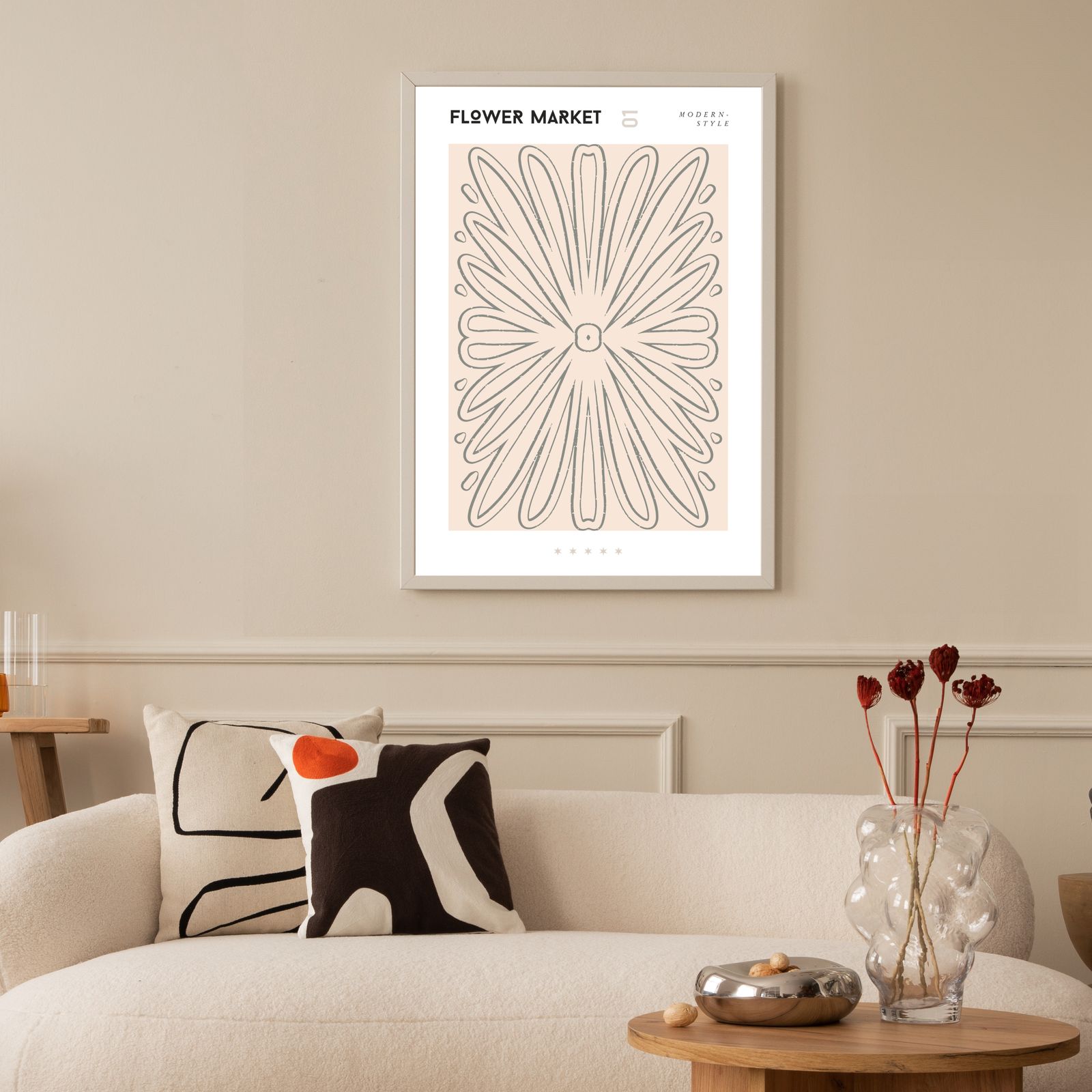 Flower Market Modern Style Poster