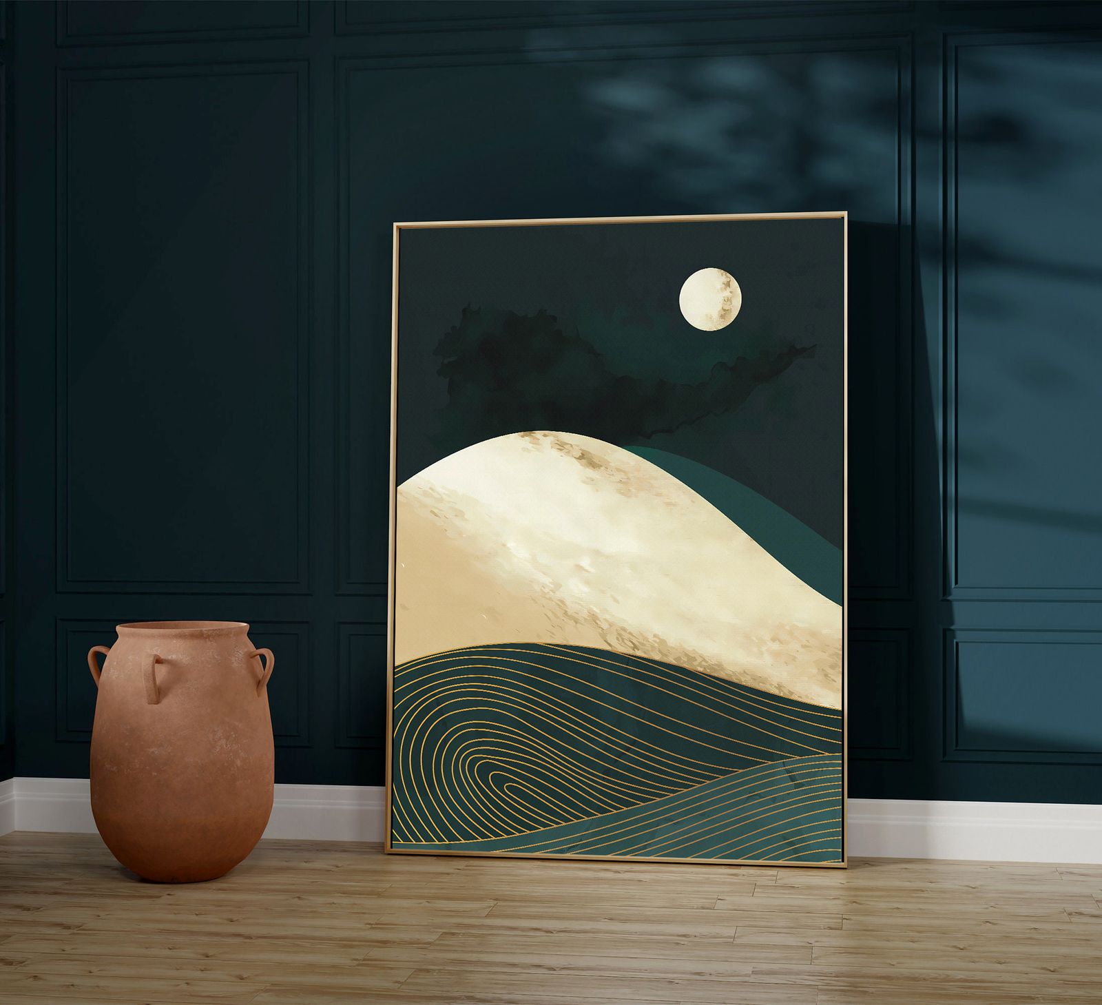 Moonlit Sand Dune Poster