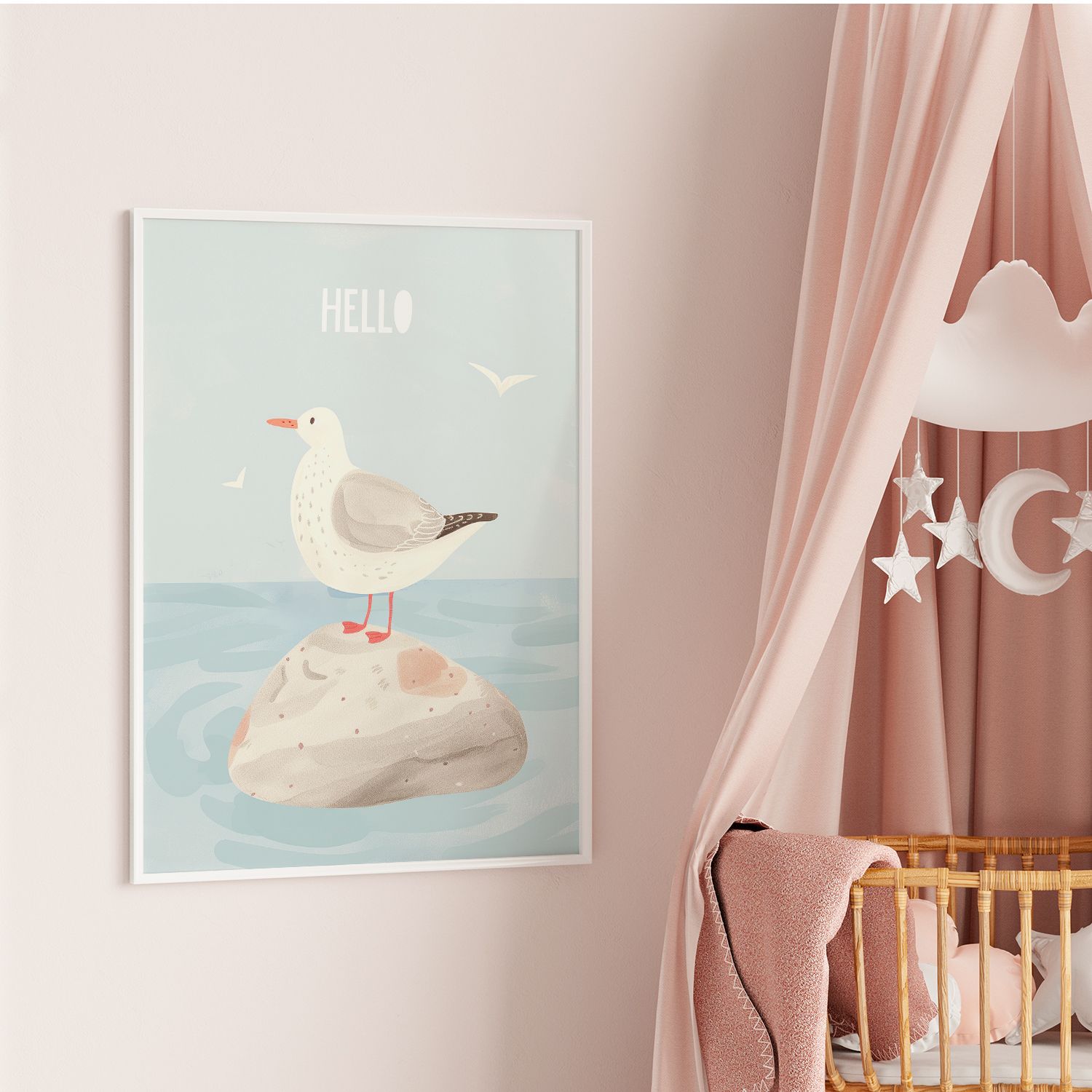 Poster - Meeuw op een Rots