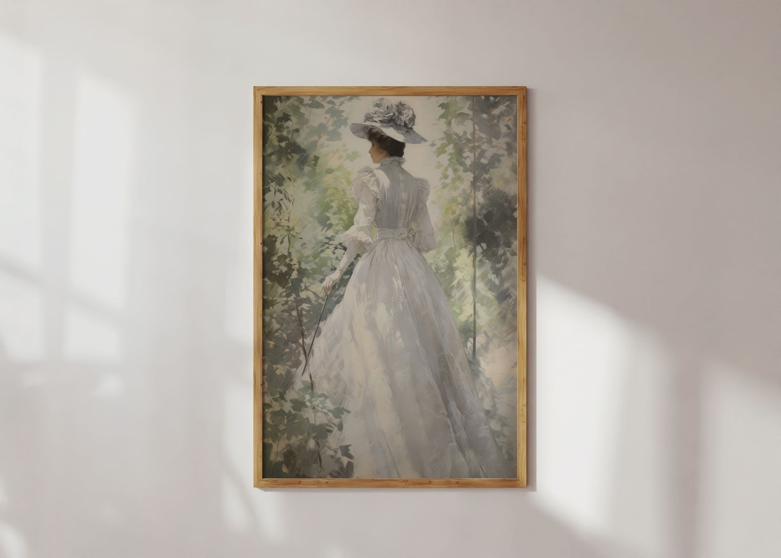 Poster - Vrouw in Witte Jurk