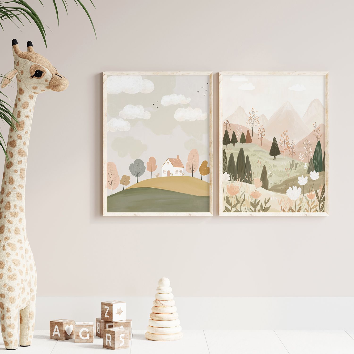 Poster - Pastellandschappen Set van 2