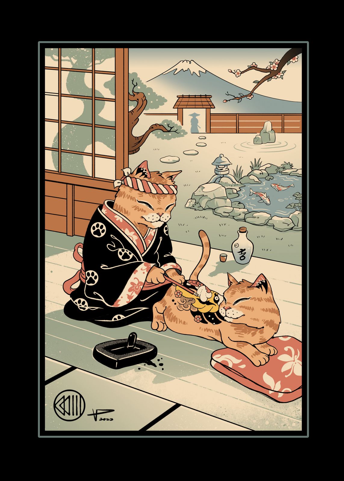 Poster - Kat Kimono Kunst