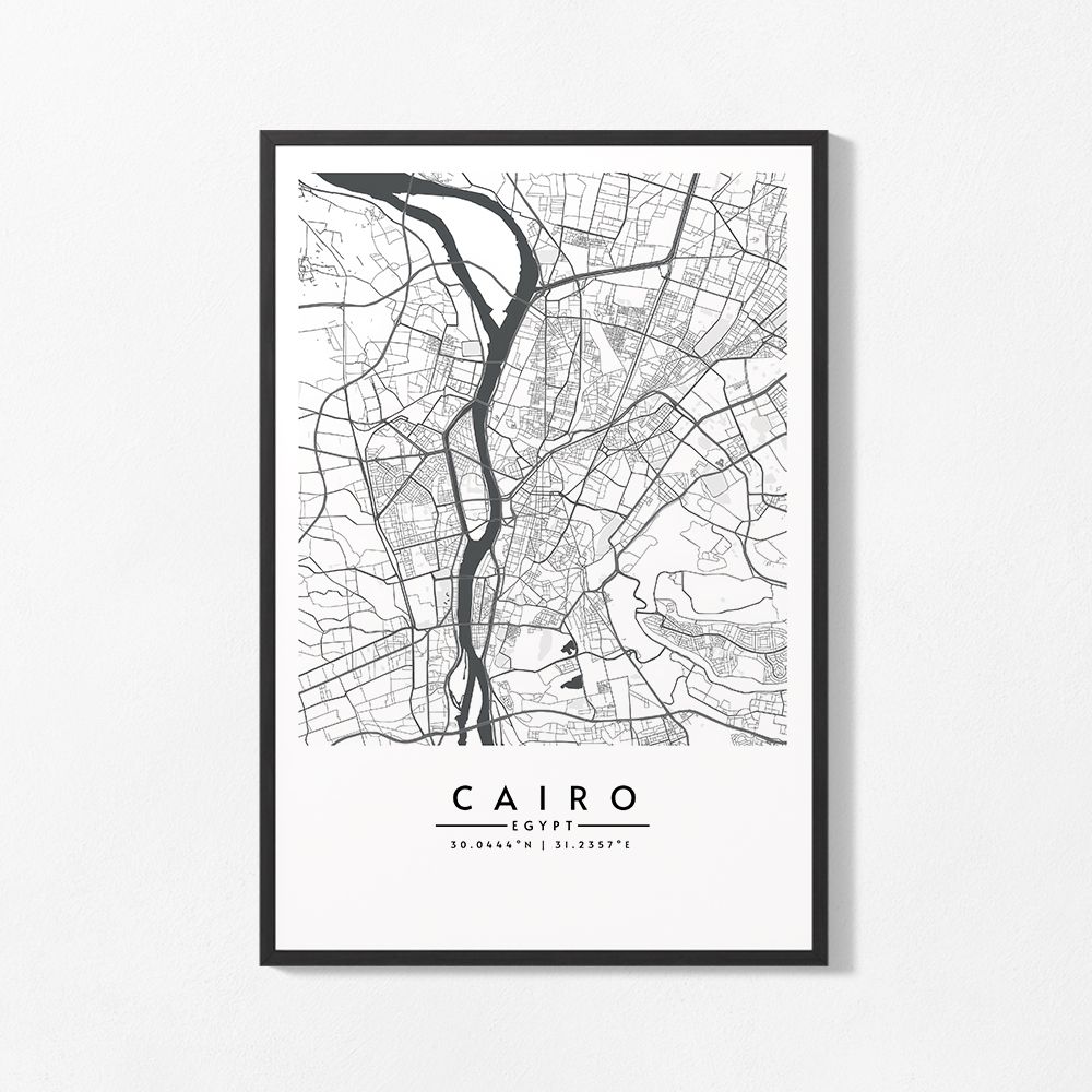 Poster - Plattegrond van Caïro