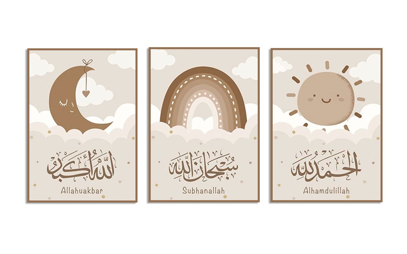 Maan Regenboog Zon Poster Set - Set van 3