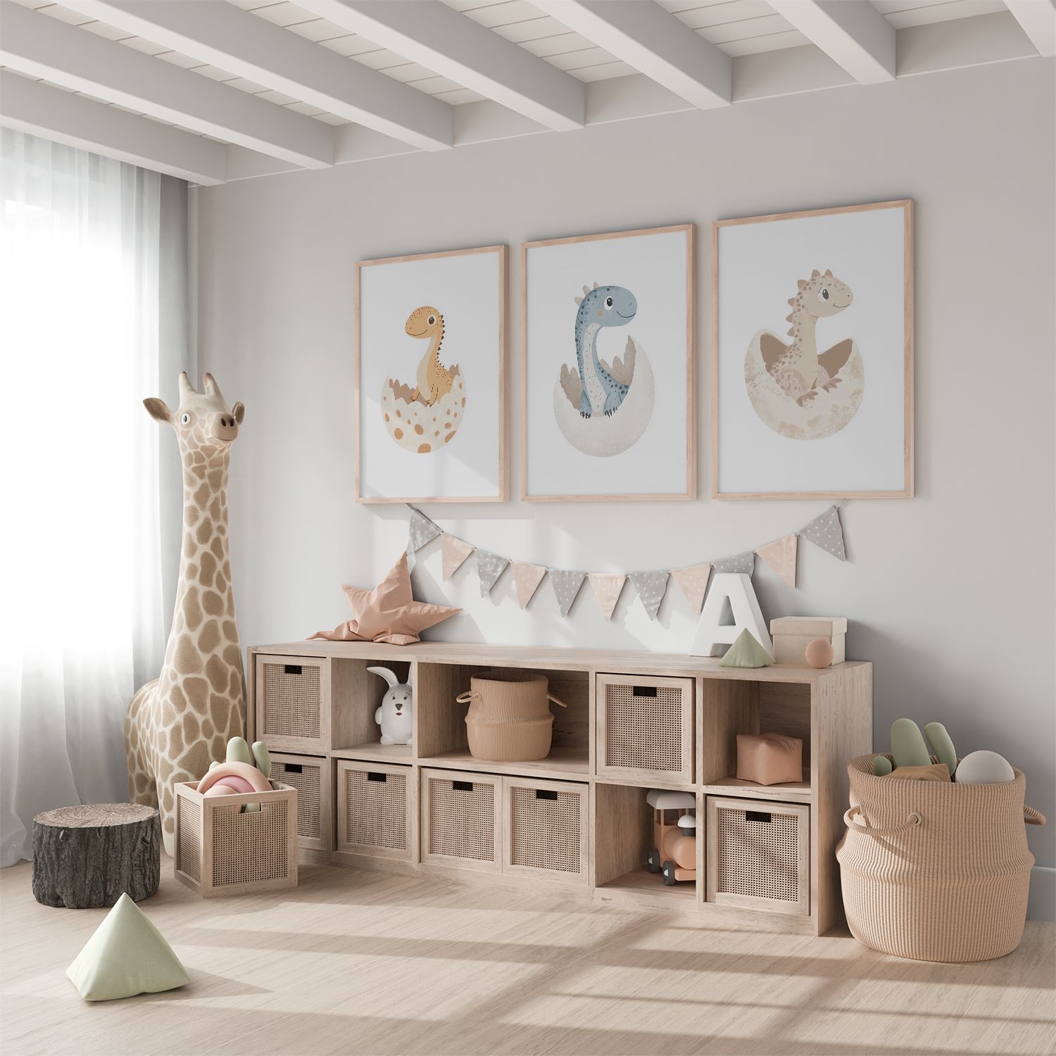 Poster - Baby Dinosaur-Vreugde / Set van 3