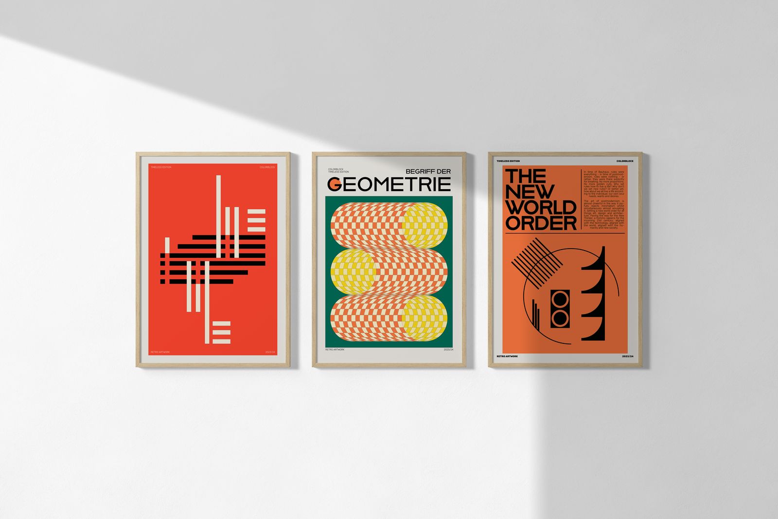 Poster - Geometrische Retro Set / Set van 3