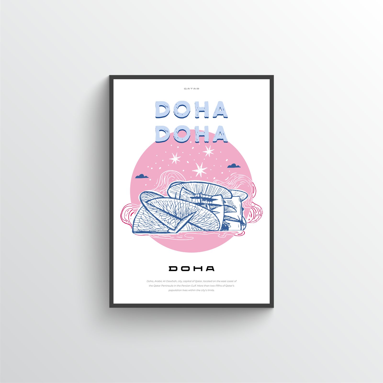 Doha Qatar Reiseposter