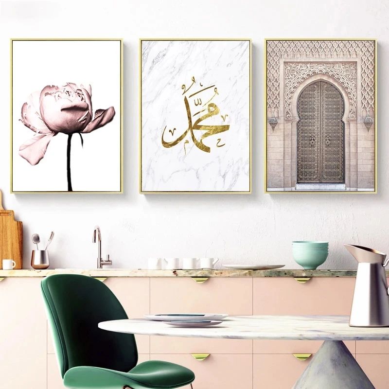 Decoratieve Bloem en Deur Poster - Set van 3
