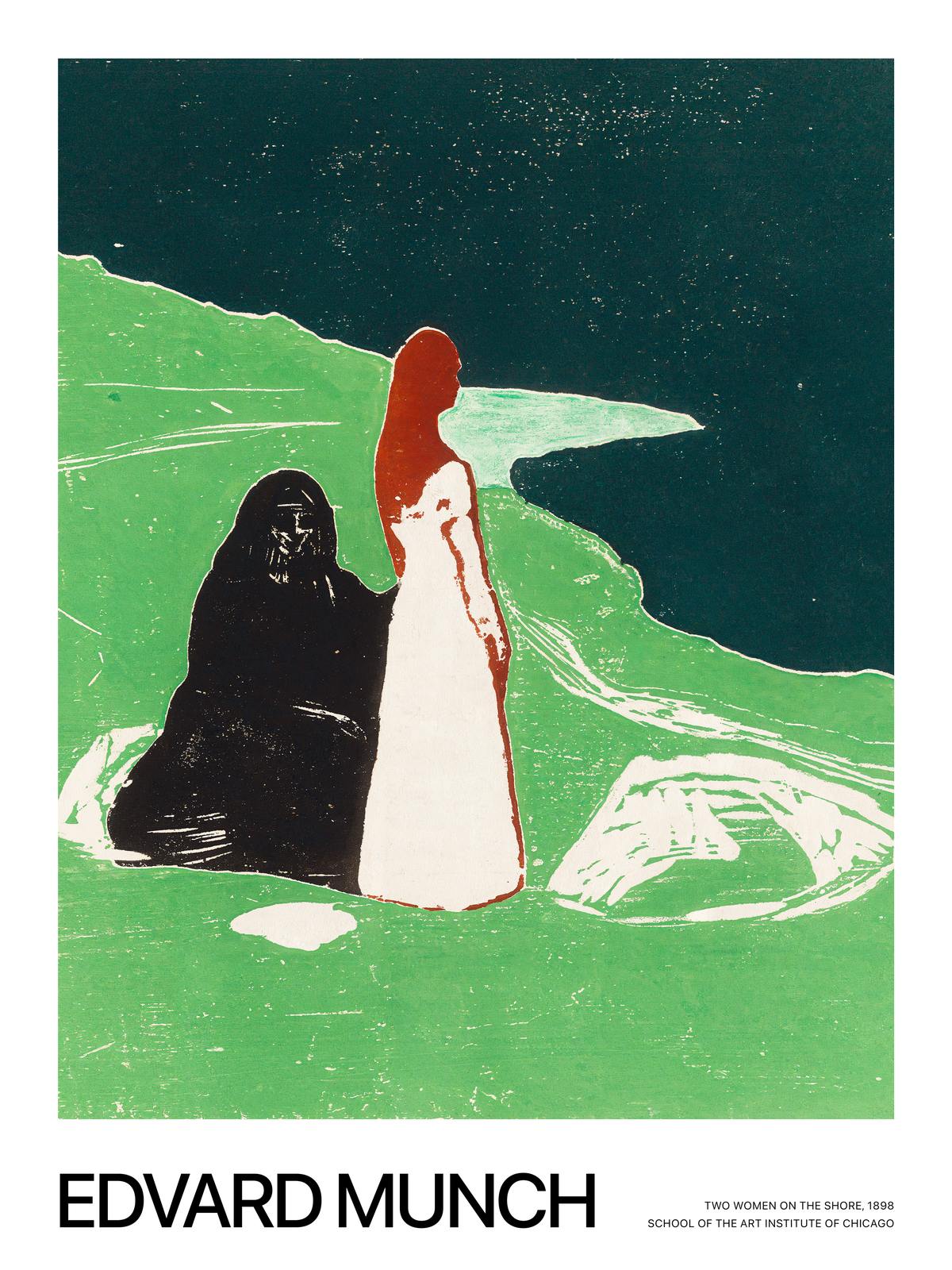Poster - Twee vrouwen aan de kust