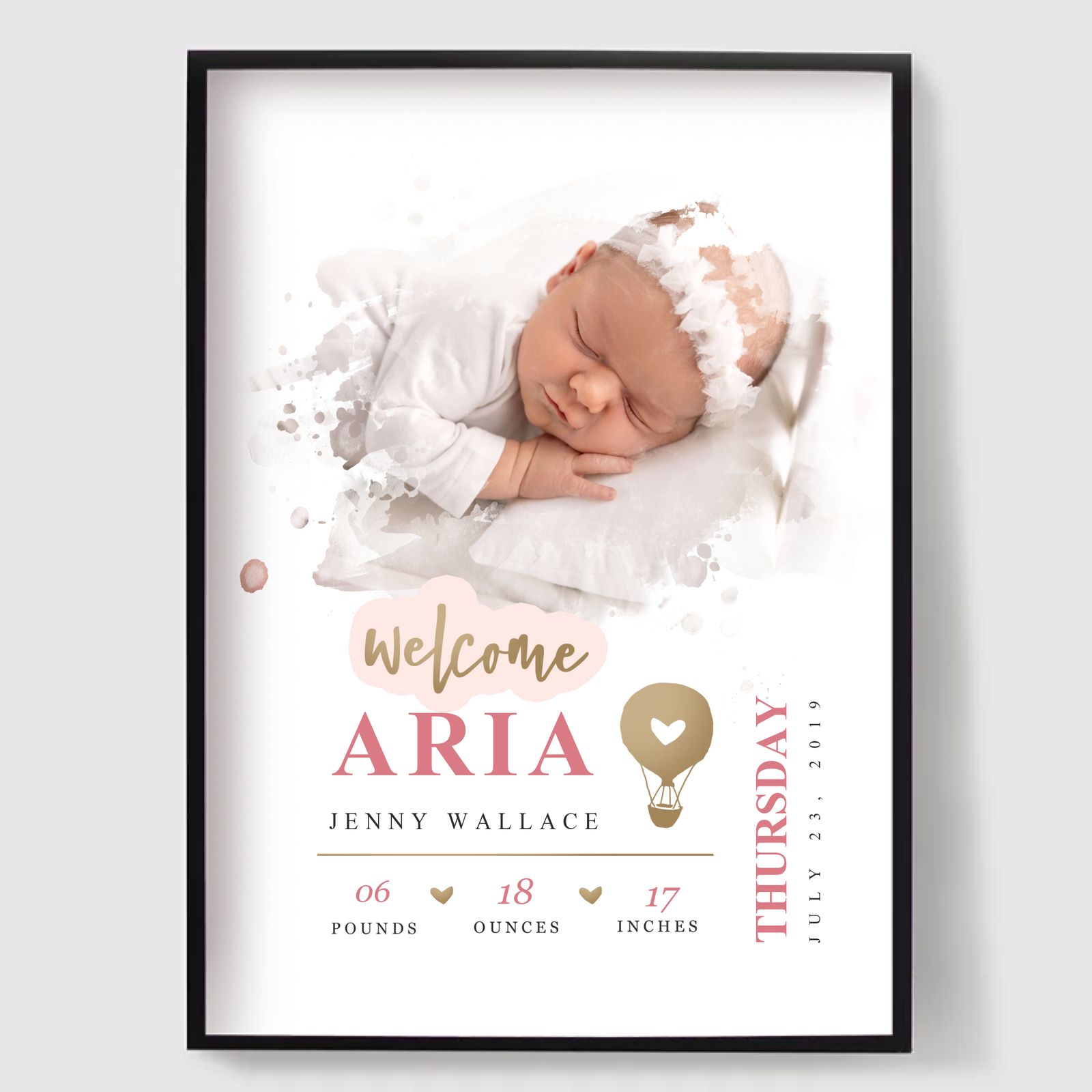 Gepersonaliseerde Poster - Welkom Kleintje - Geboorteposter