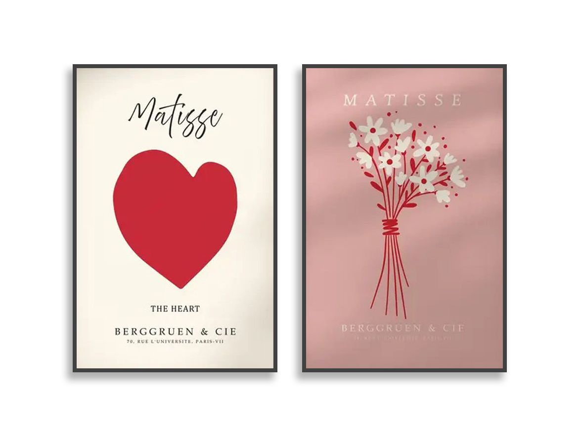 Poster - Matisse Hart en Bloemen / Set van 2