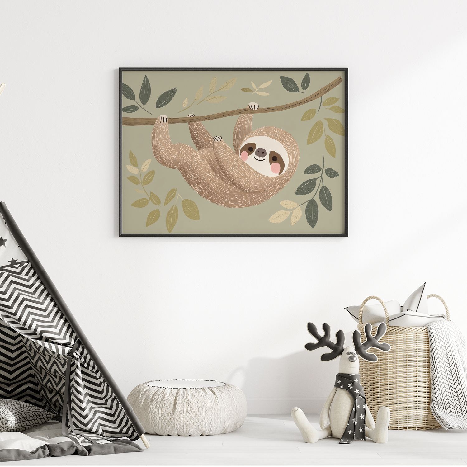 Poster - Luiaard Illustratie