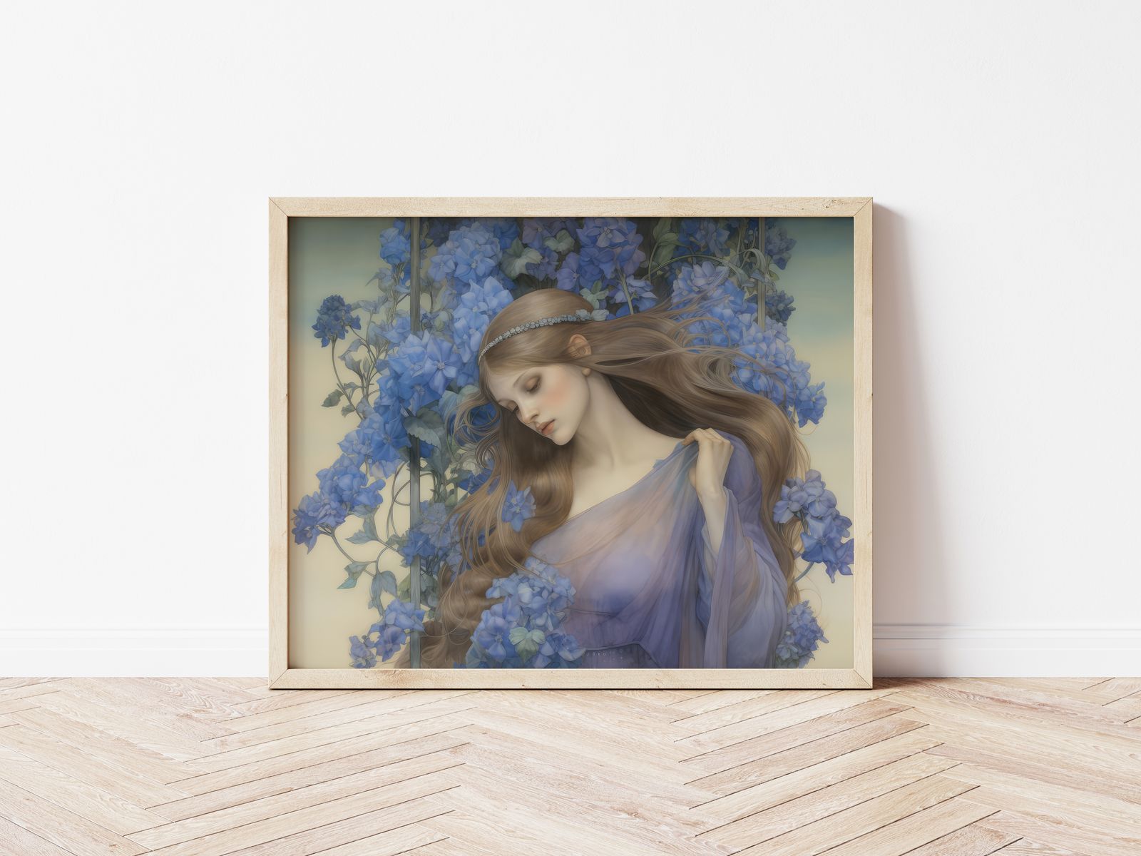 Poster - Dromerige Bloemenmaagd