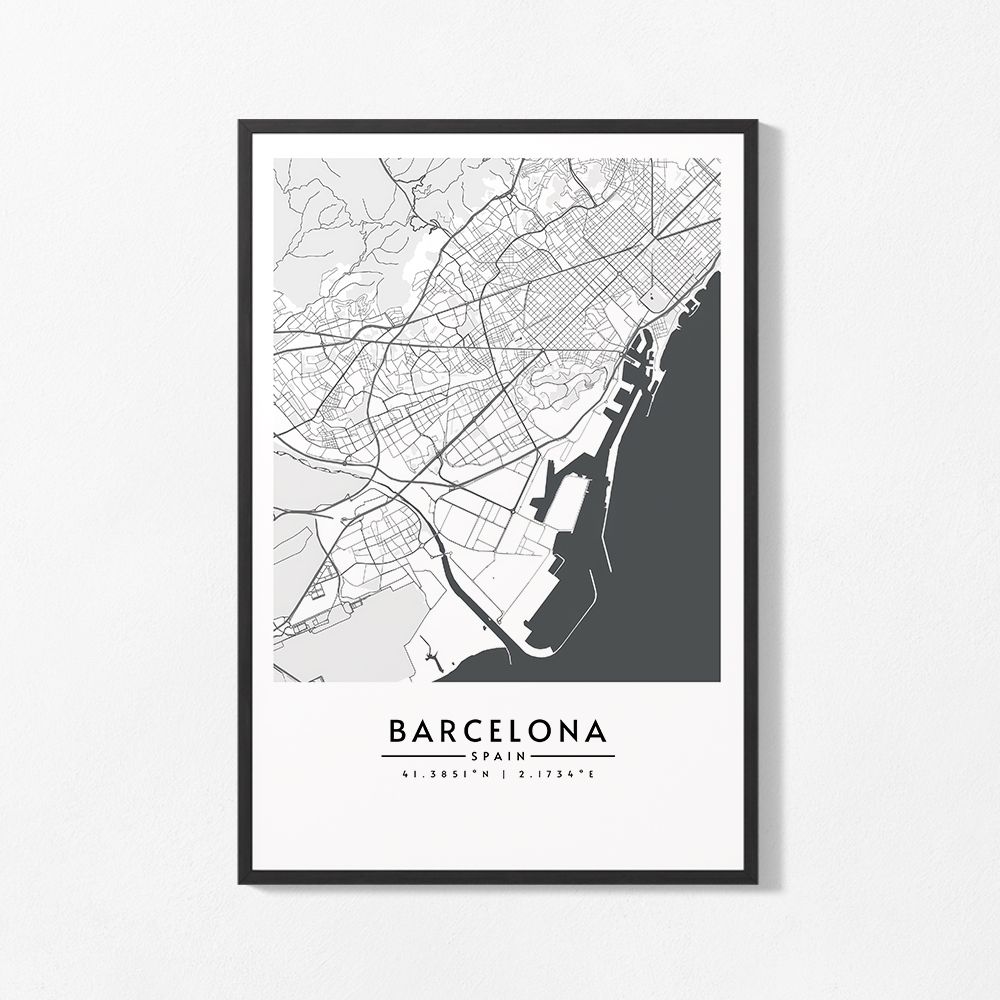 Poster - Barcelona Kaart