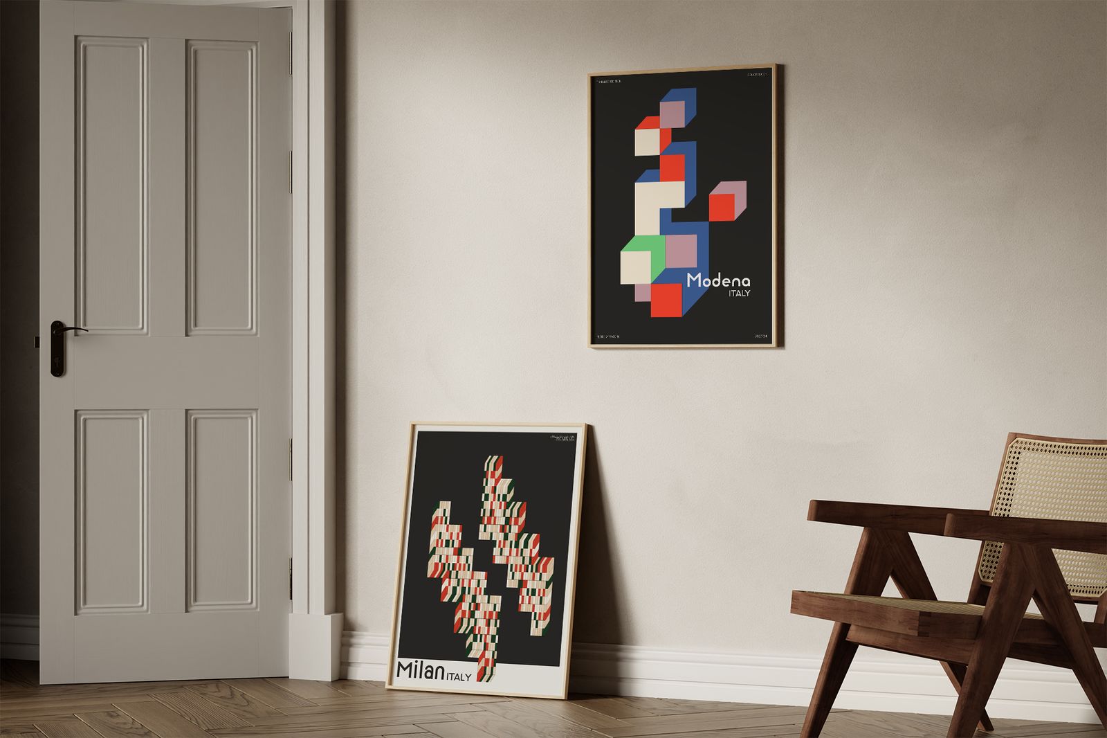 Poster - Milaan en Modena / Set van 2