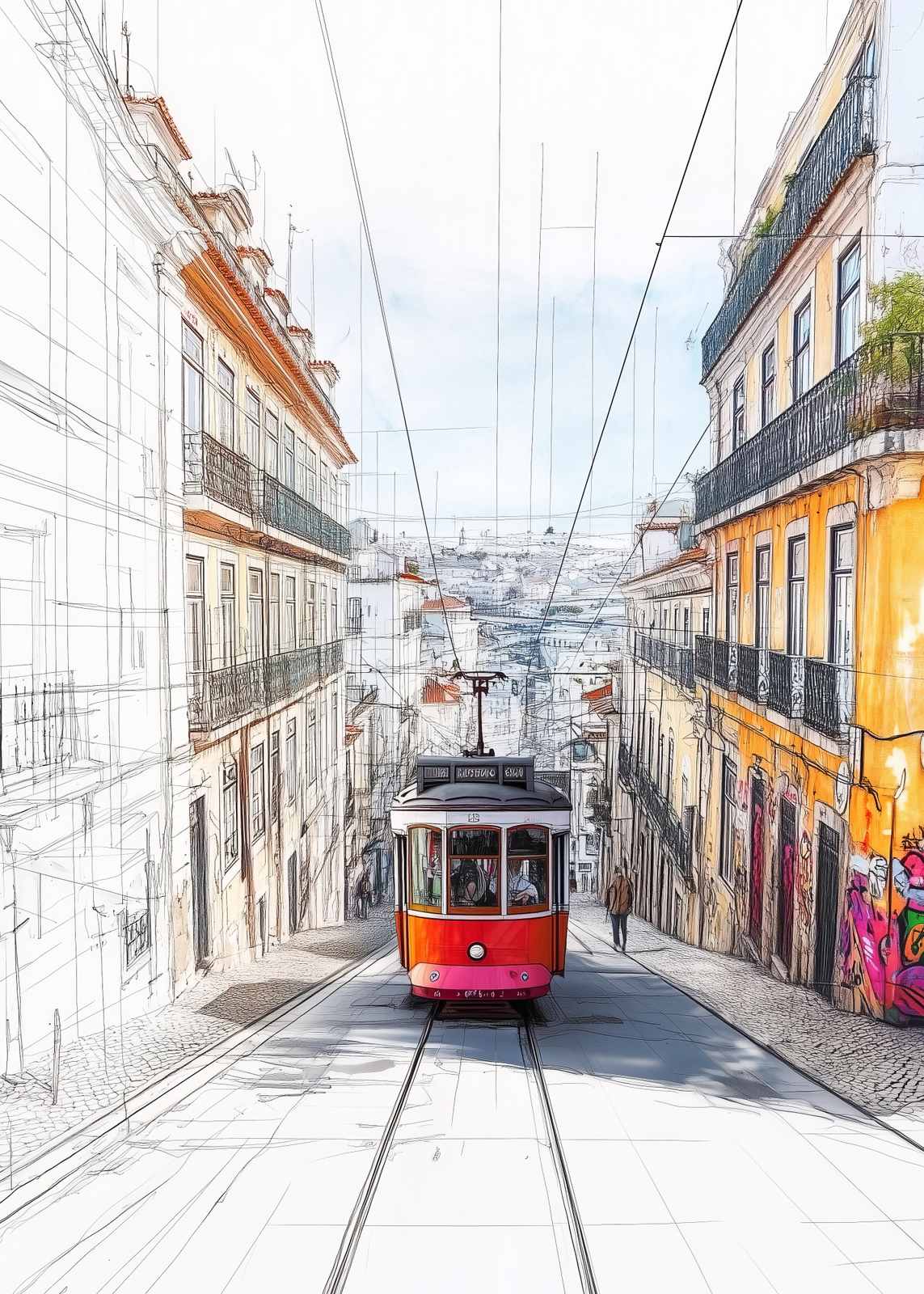 Poster - Lissabon Tram Scene