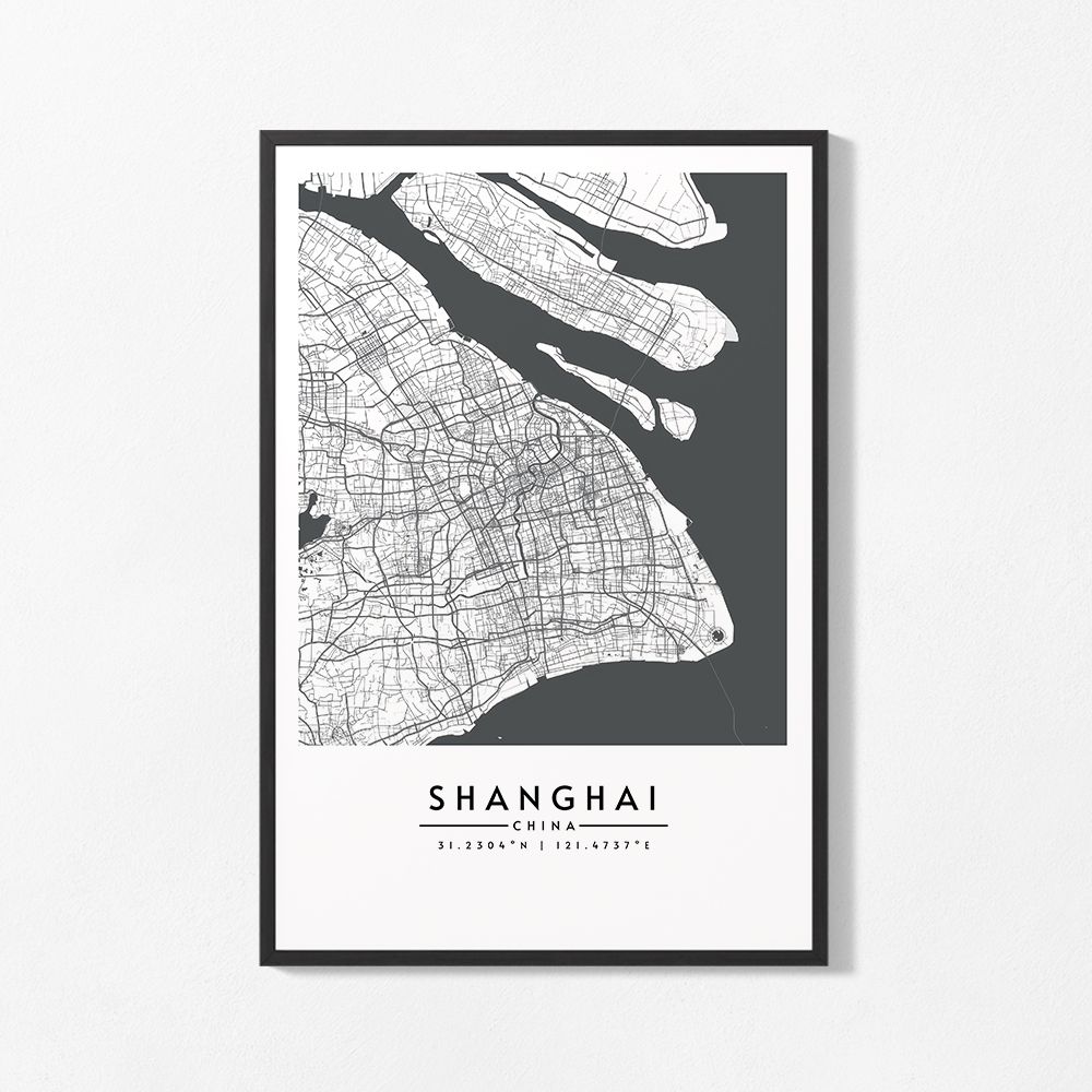 Poster - Shanghai Kaart