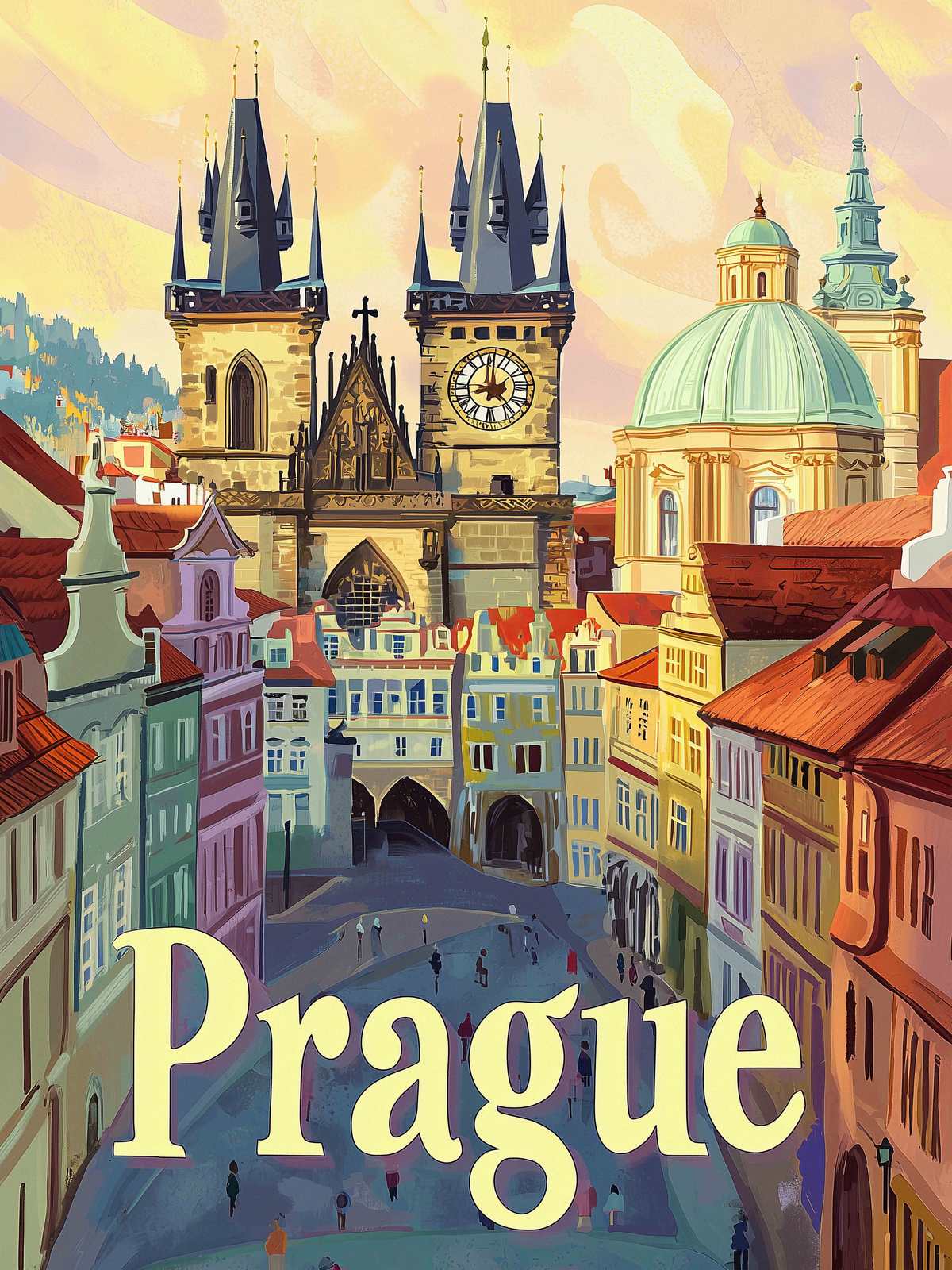 Poster - Praag Stadsgezicht