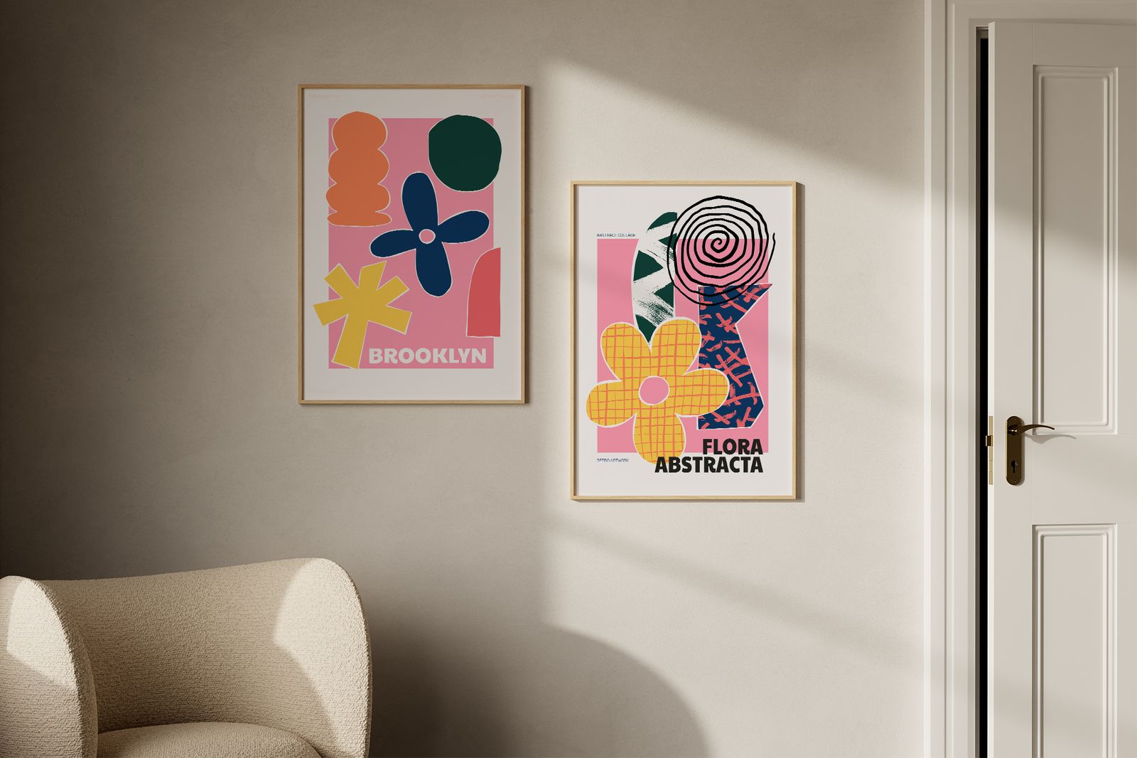 Poster - Brooklyn en Flora Abstracta / Set van 2