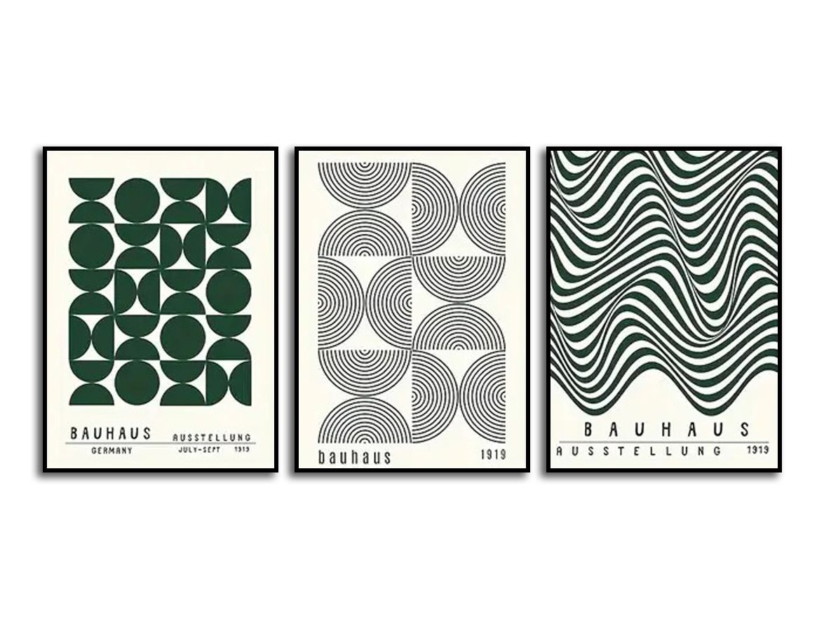 Poster - Bauhaus Patroon / Set van 3