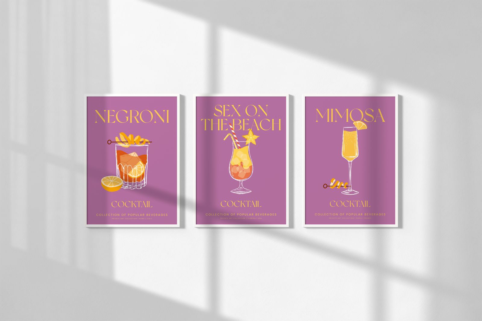 Poster - Cocktailcollectie / Set van 3