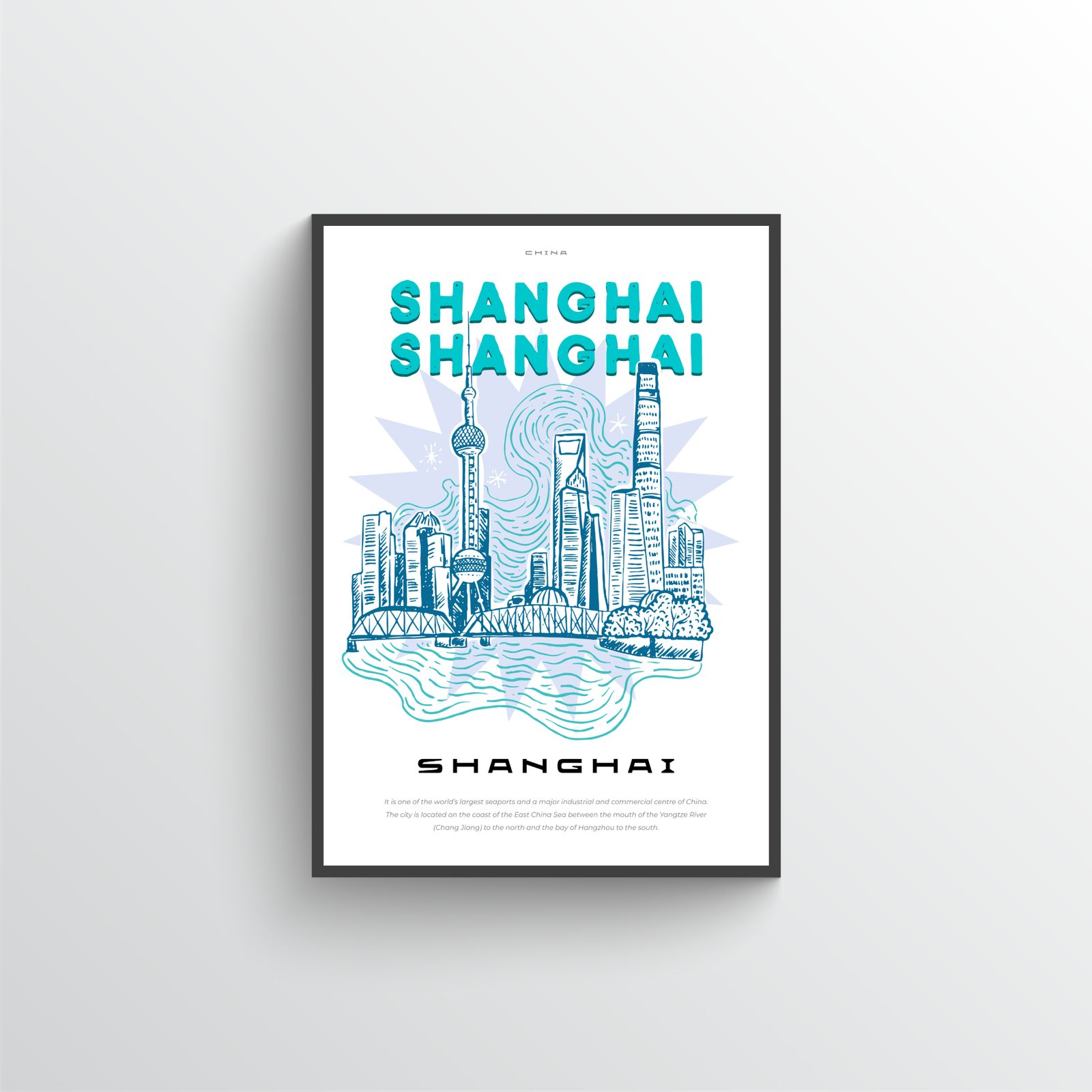 Shanghai Skyline Kunstposter