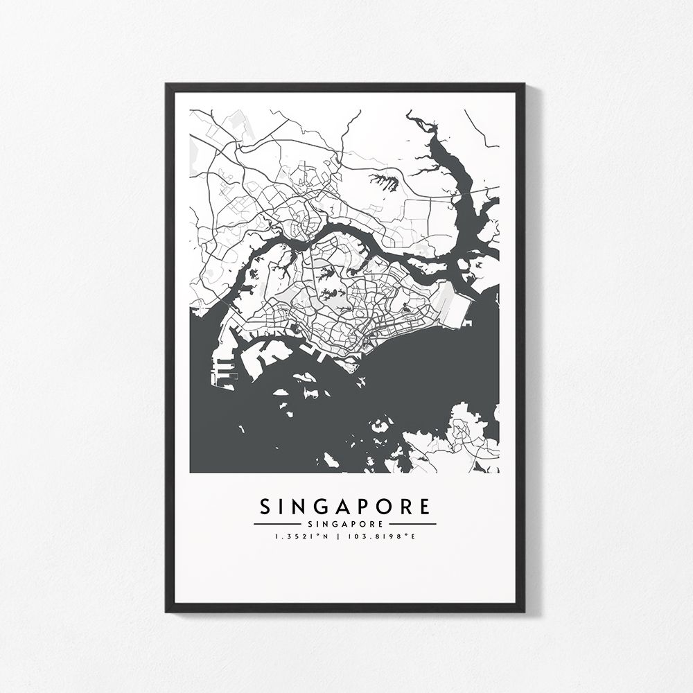 Poster - Singapore Kaart