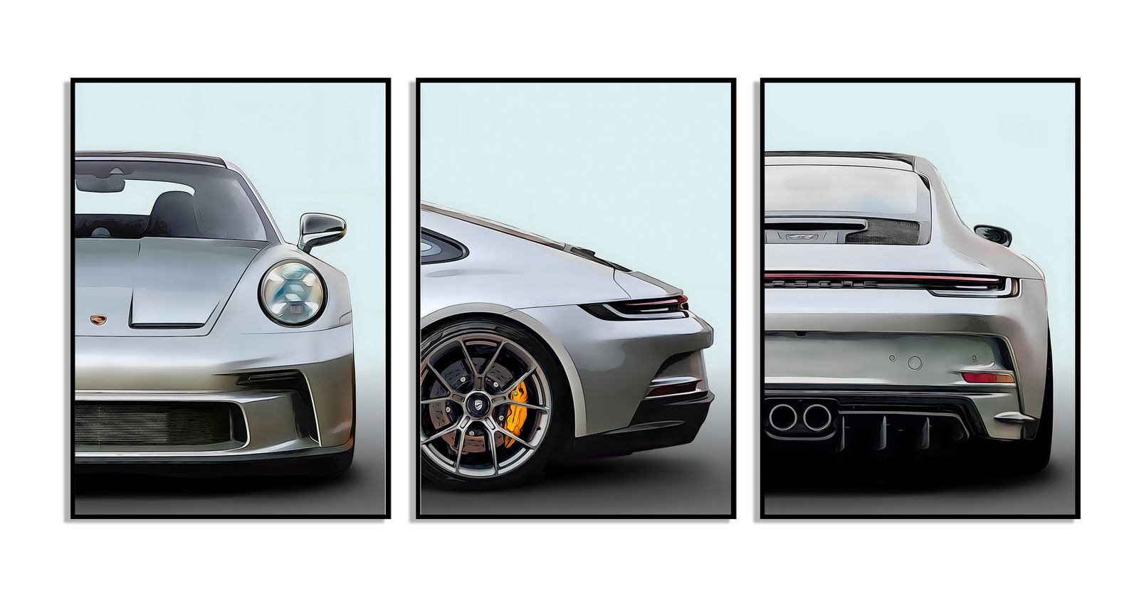 Poster - Elegante Sportauto / Set van 3