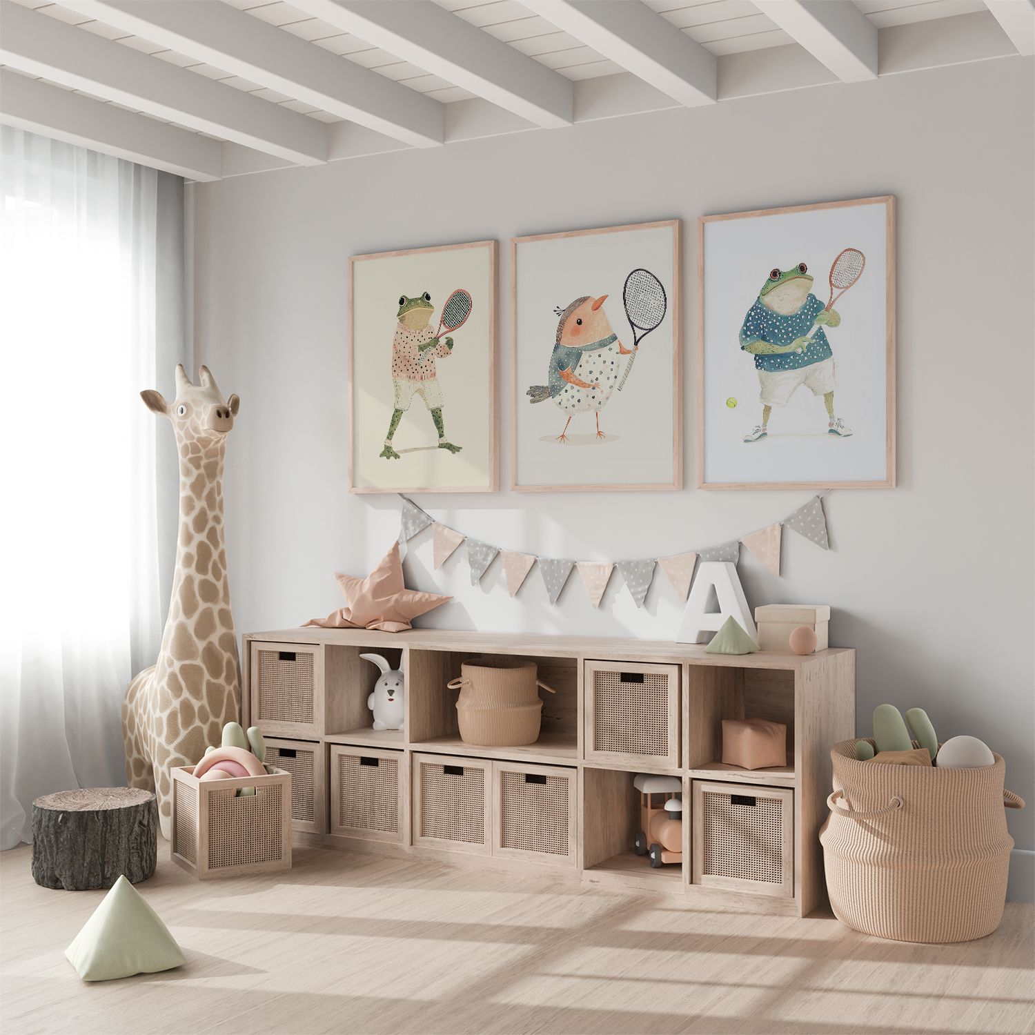 Poster - Tennisdieren / Set van 3