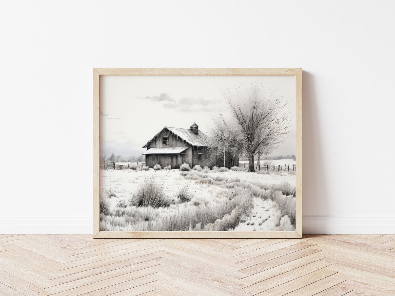 Poster - Winter Schuurlandschap