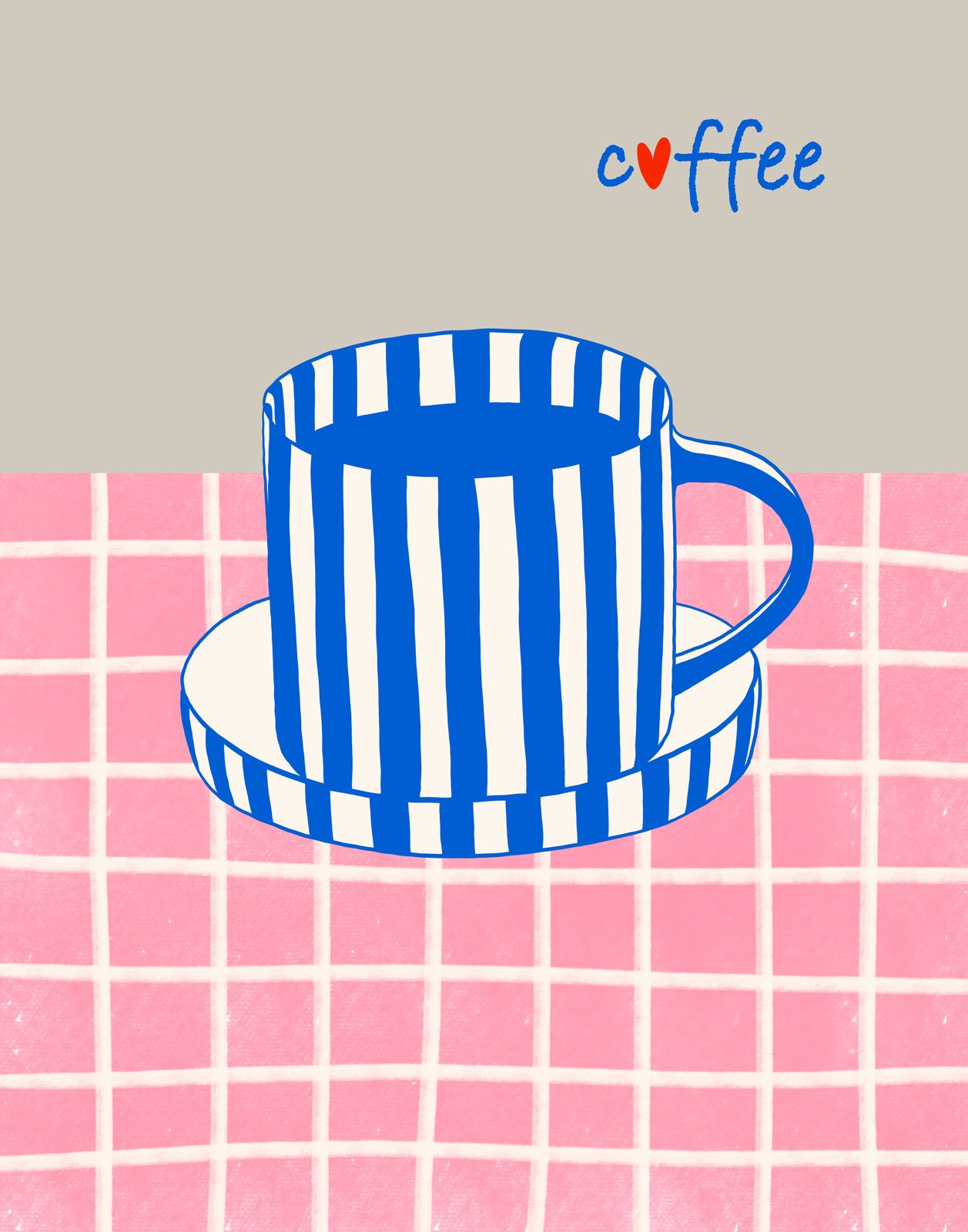 Poster - Blauwe Koffiekop