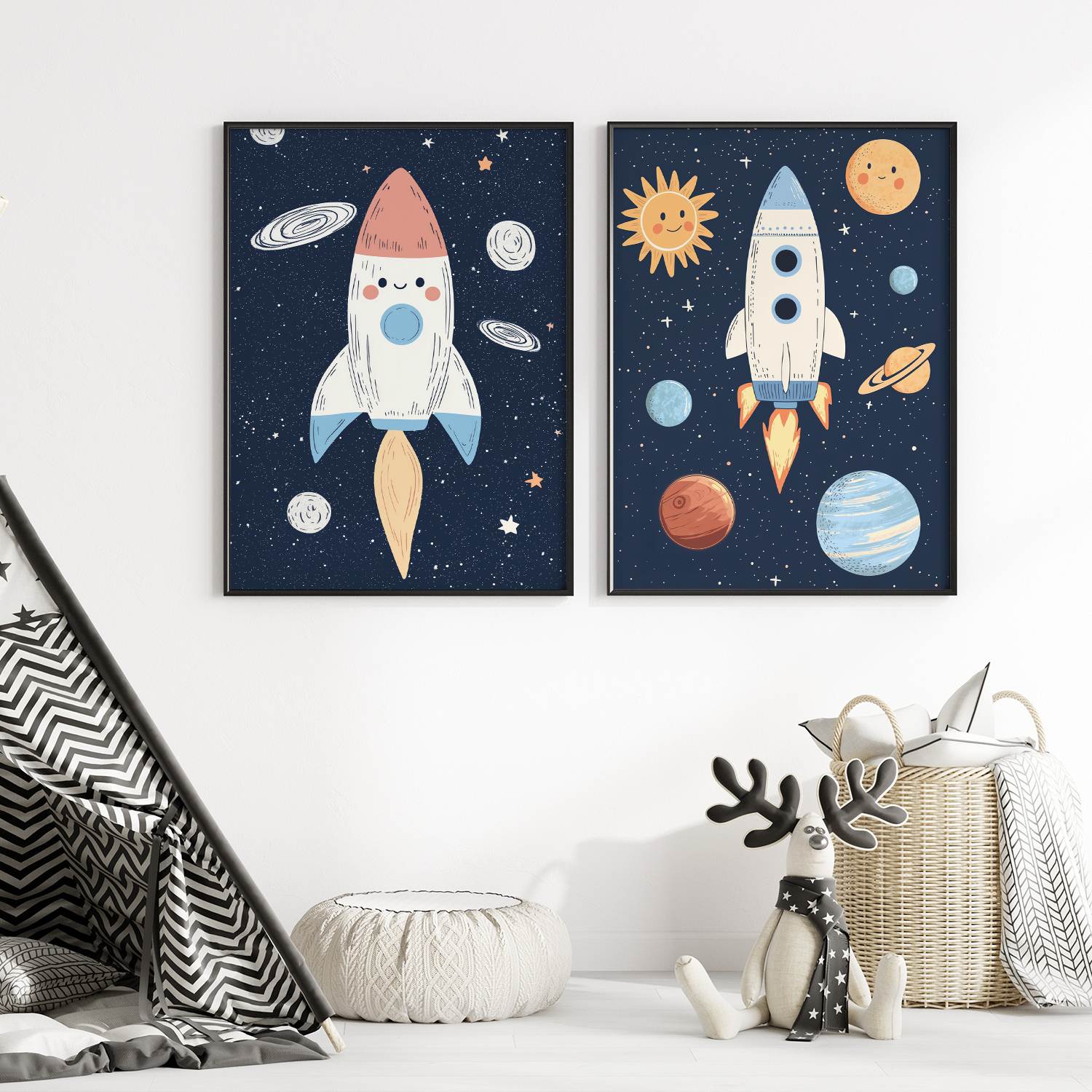 Poster - Ruimteraketten / Set van 2