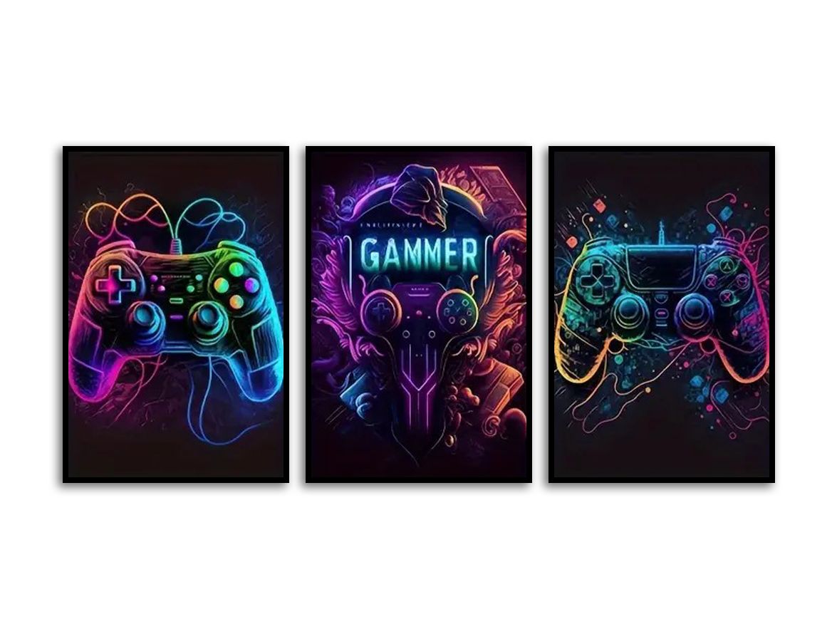 Poster - Gaming Controller Kunst / Set van 3