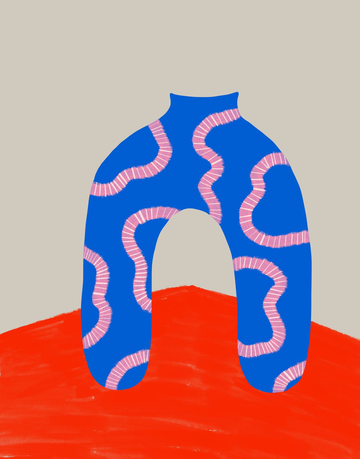 Poster - Abstract Blauw en Rood