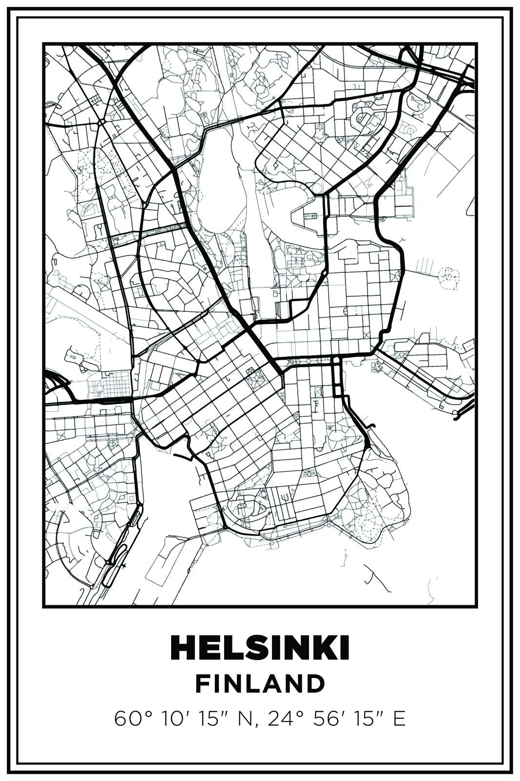 Helsinki Kaart Poster