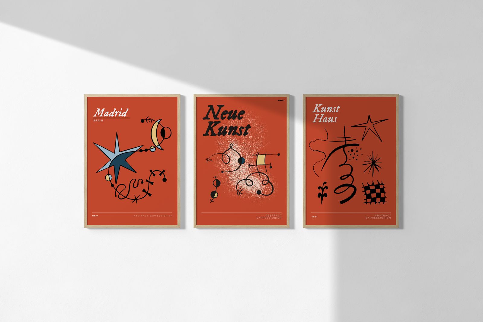 Poster - Abstract Expressionisme / Set van 3