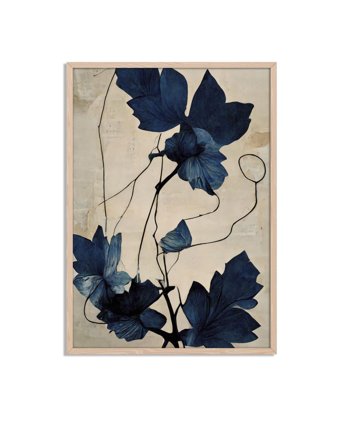 Blauw Bloem Elegant Poster