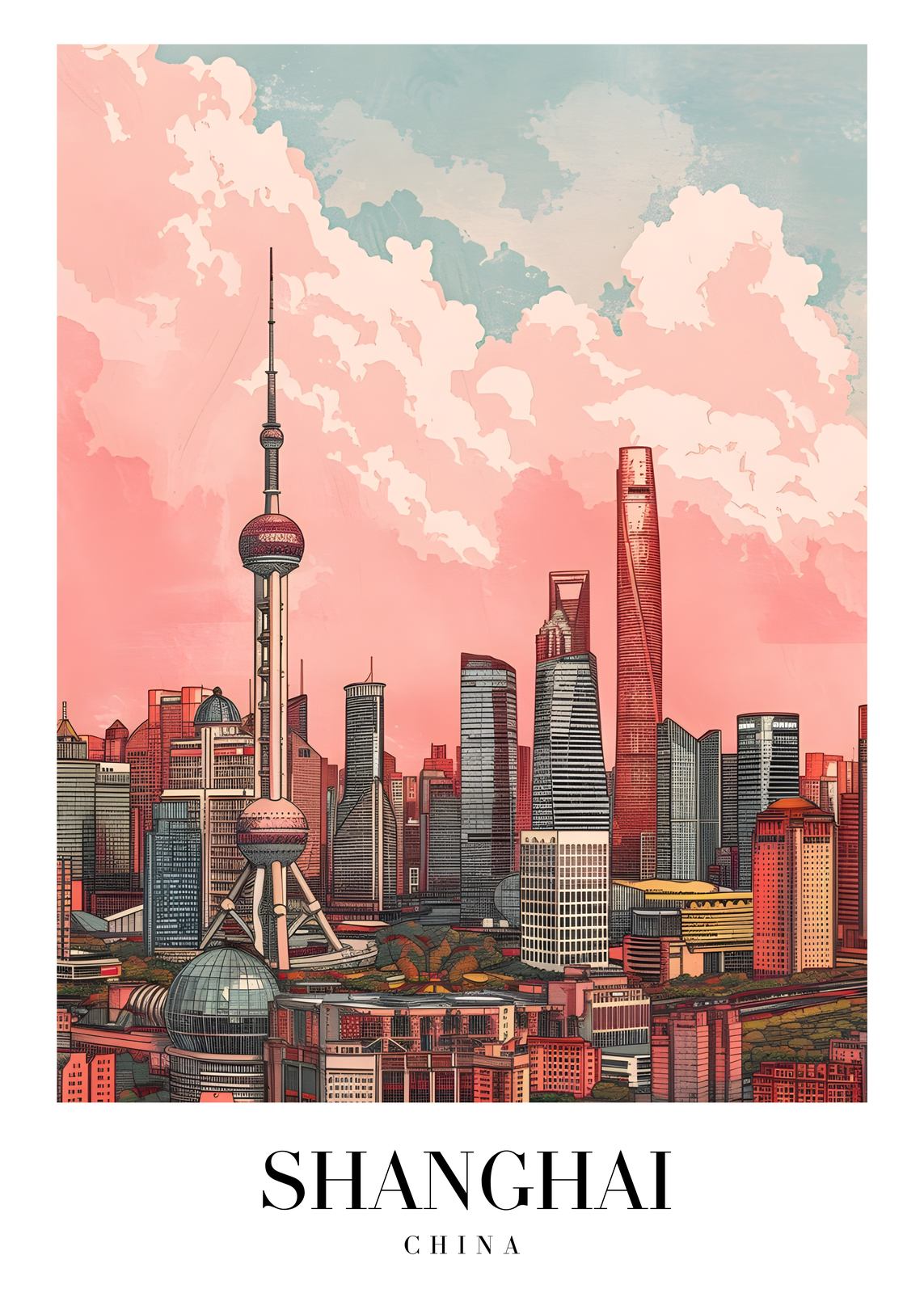 Poster - Shanghai Skyline