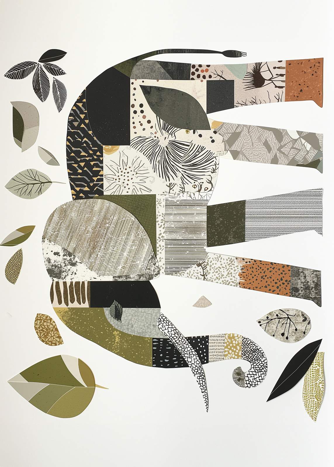 Poster - Olifantenkunstcollage