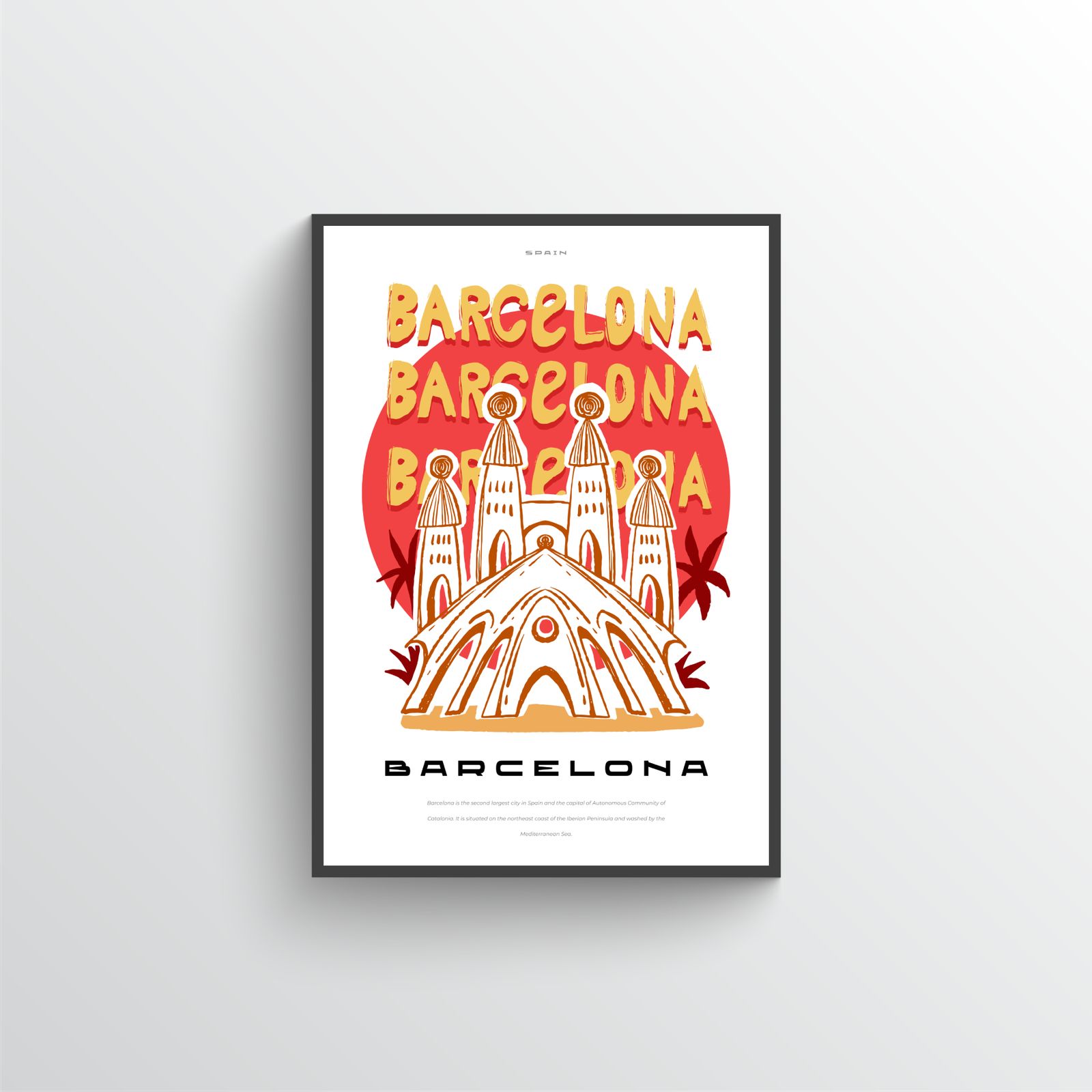 Barcelona Illustratie Poster